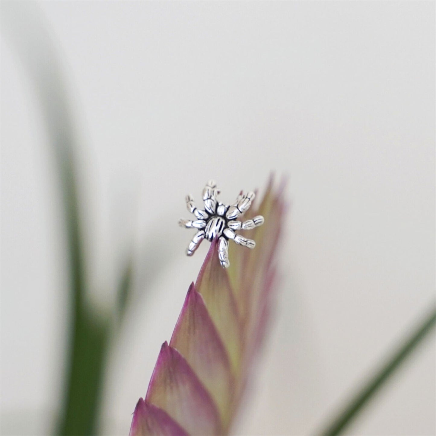 Sterling Silver Oxidized Black Spider Gothic Punk Stud Unisex Earrings - sugarkittenlondon