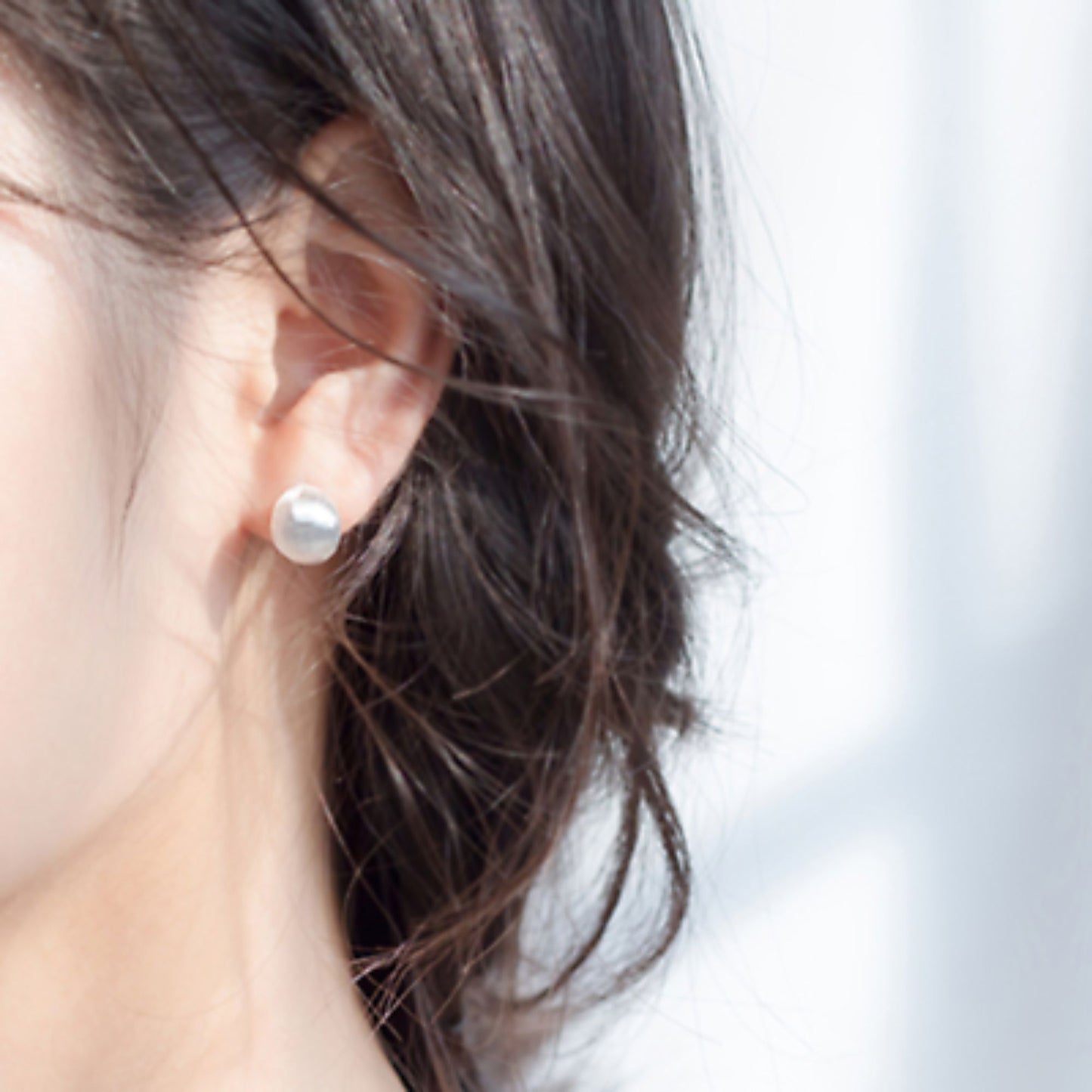Sterling Silver Brushed Half Hoop Ball Circle Dome Drop Stud Earrings - sugarkittenlondon