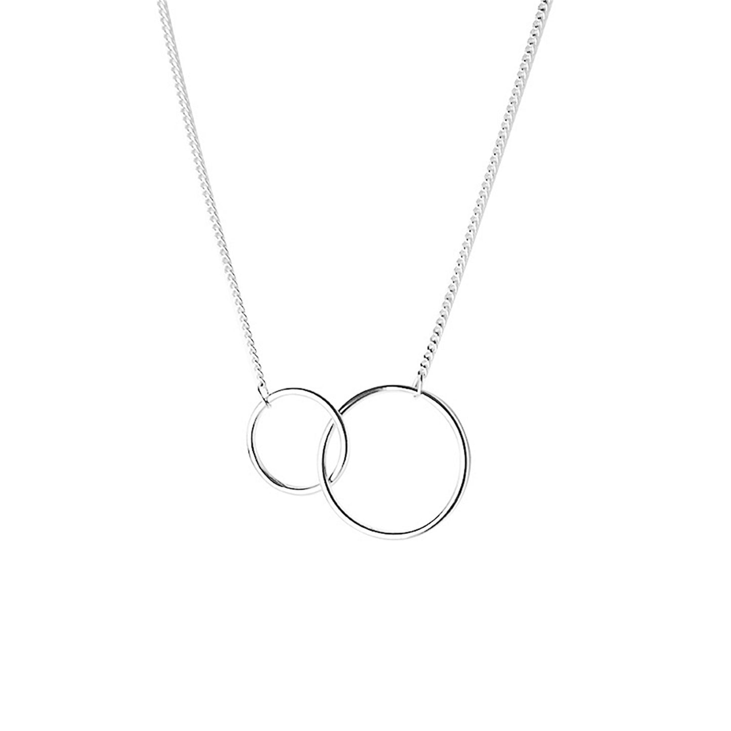 Sterling Silver Linked Circles Eternity Infinity Necklace 3 Tones - sugarkittenlondon