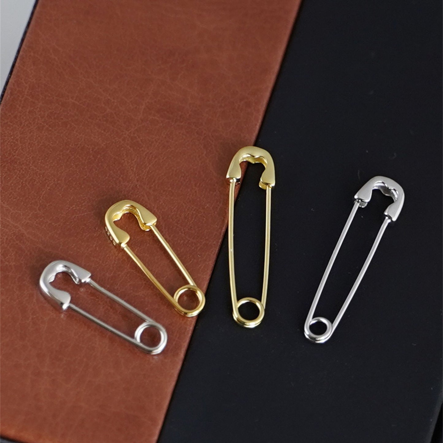 2cm 3cm Sterling Silver Safety Pin Heart Paper Clip Hoop Drop Cuff Earrings