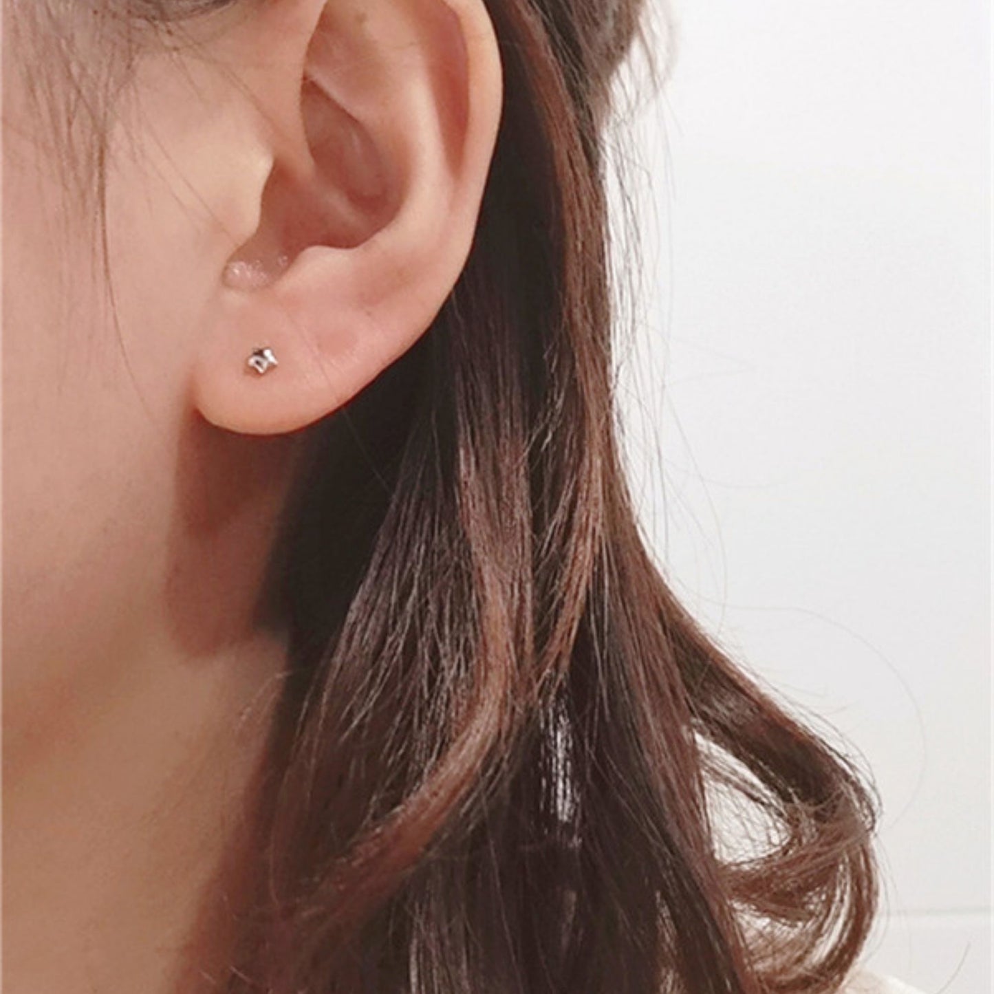 Rhodium on Sterling Silver 3.3mm MINI Star Polished Shine Bright Stud Earrings - sugarkittenlondon