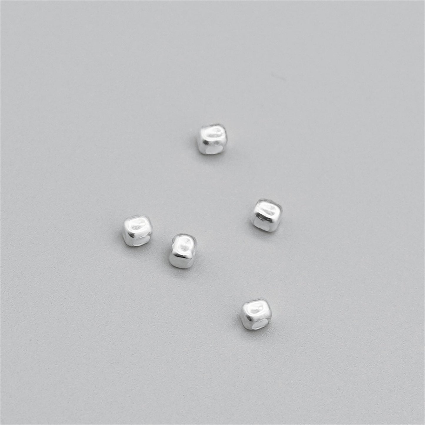 925 Sterling Silver 3mm Cube Charm pendant Beads , for Bracelets, Necklaces, and More