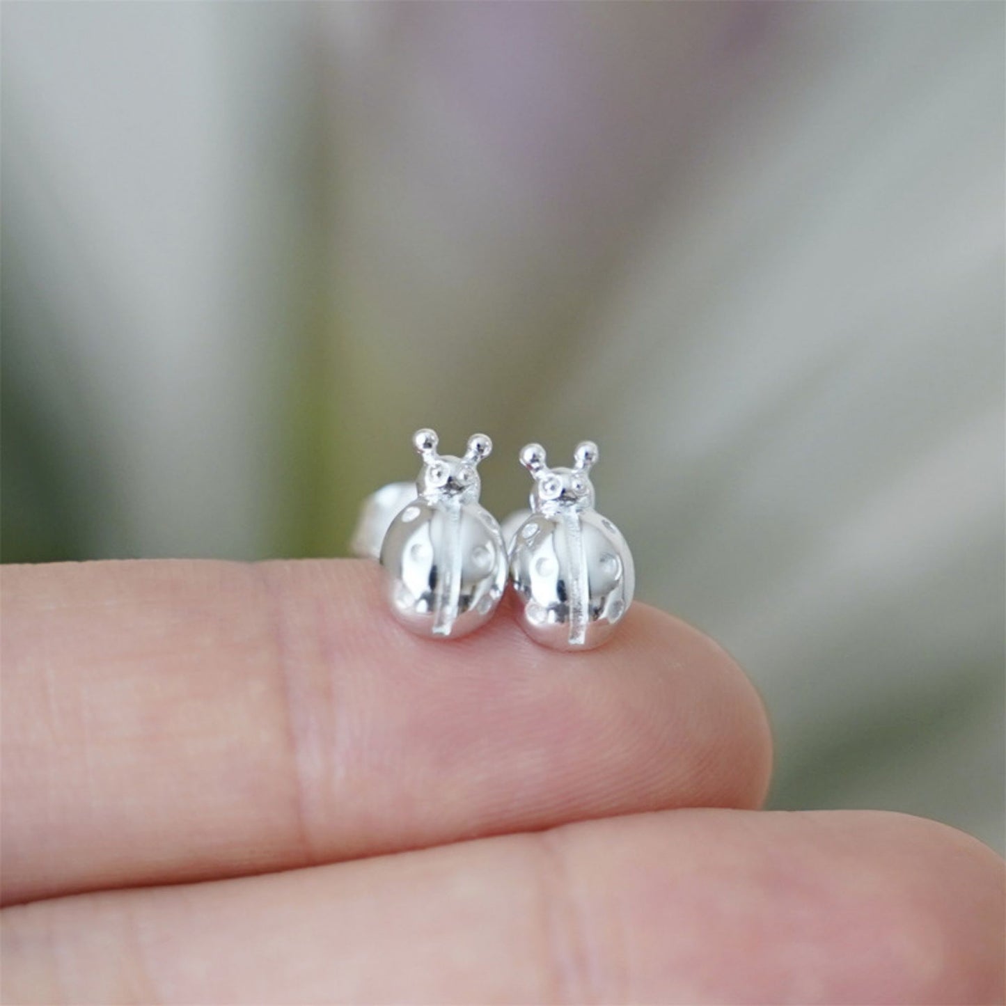 Sterling Silver Ladybug Ladybird Stud Earrings - sugarkittenlondon