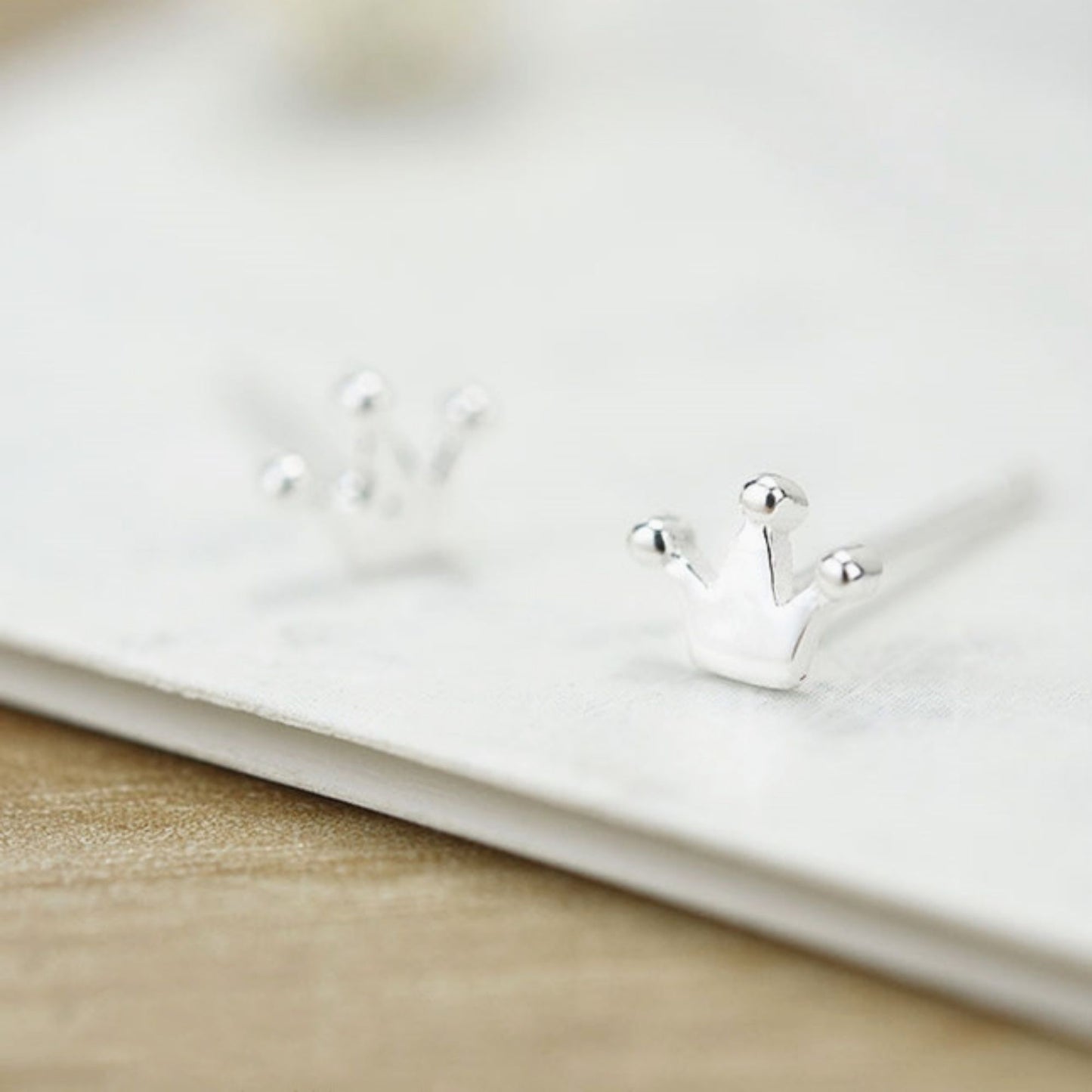 Sterling Silver Mini Crown Stud Earrings - sugarkittenlondon