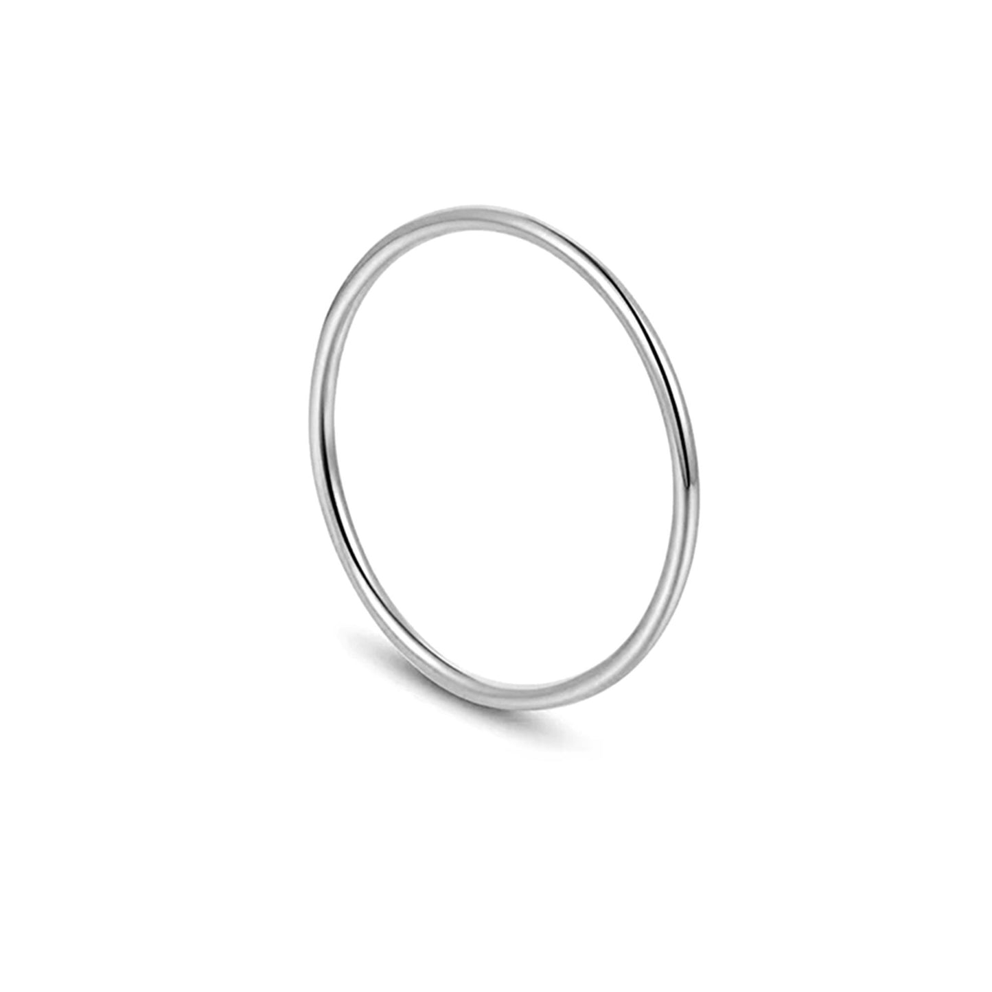 1mm Sterling Silver Skinny Round Band Stacking Above Ring E - U - sugarkittenlondon