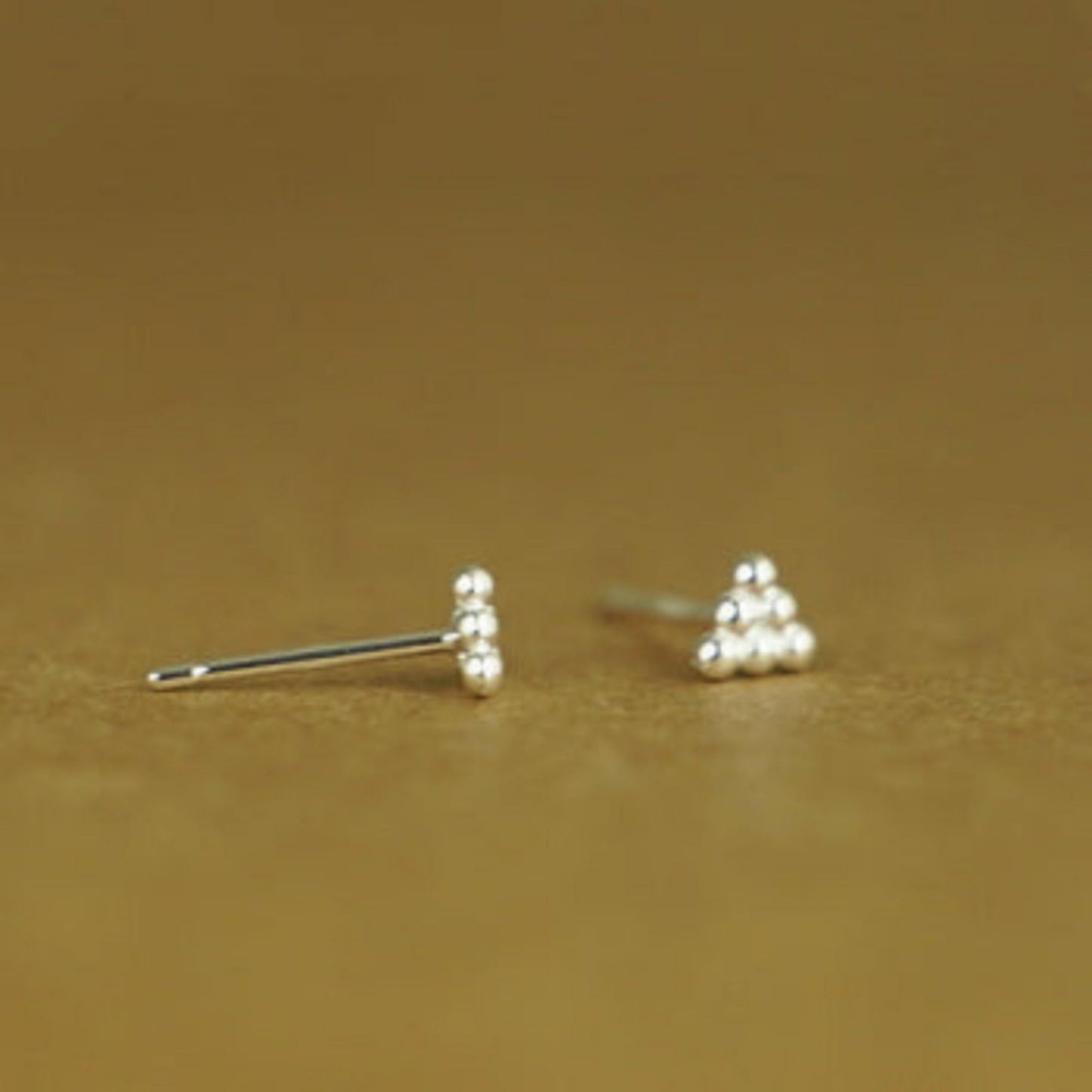 925 sterling silver earrings uk mini Bead triangle earrings studs
