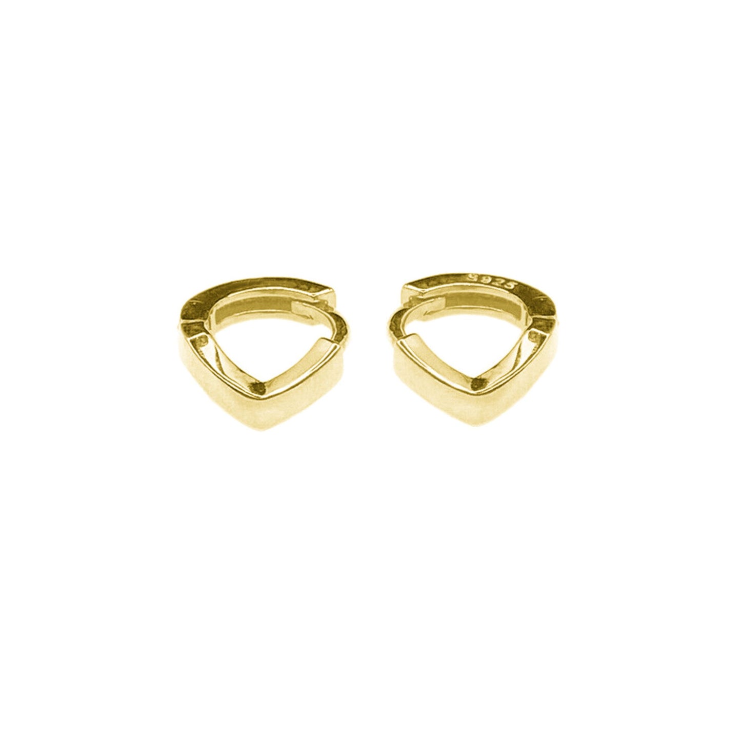 6mm-8mm Sterling Silver Wishbone CZ Huggie Lobe Earrings with Plain Bead Edge