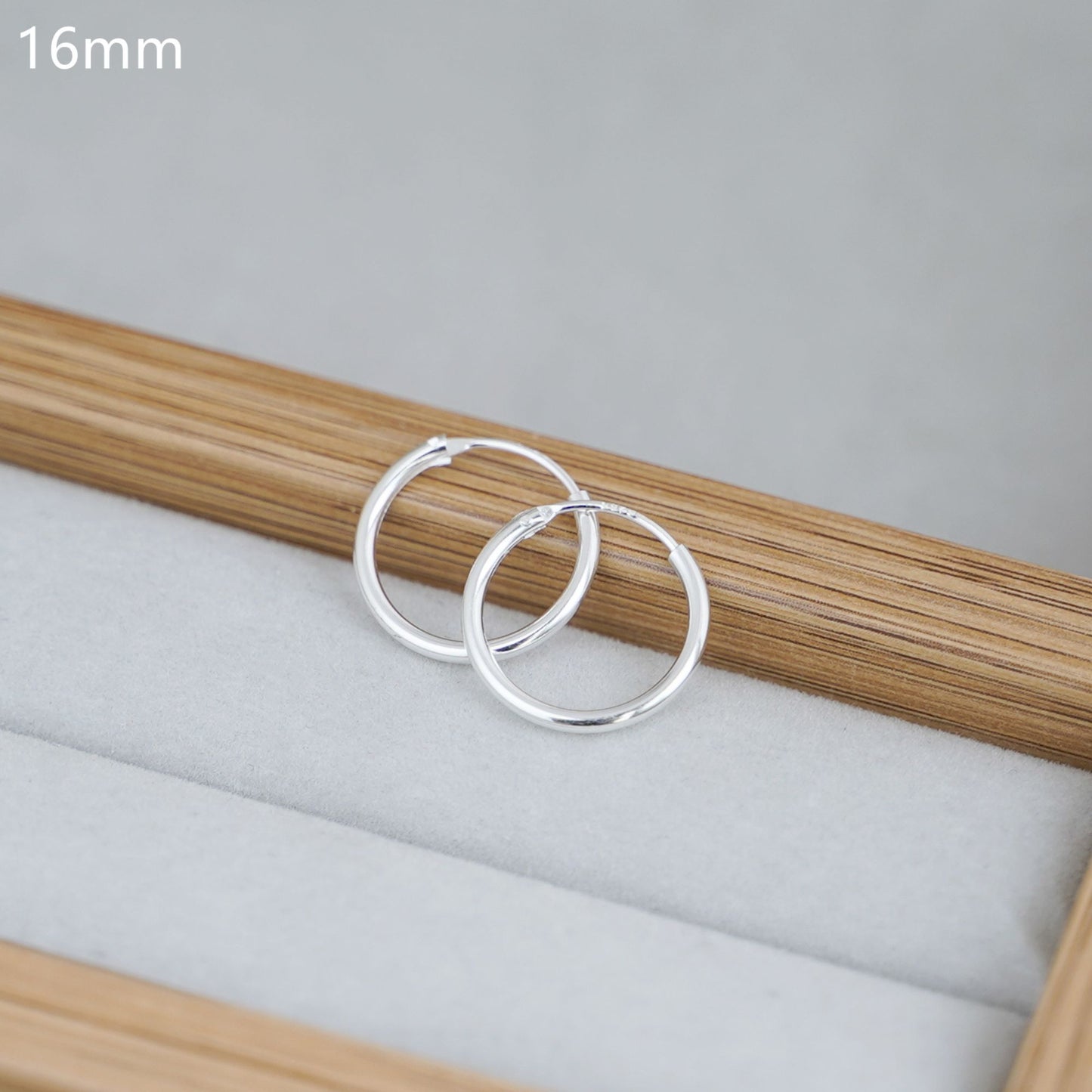 Sterling Silver Hinged Plain Hoops Small to Large Sleepers Earrings 10 - 60mm