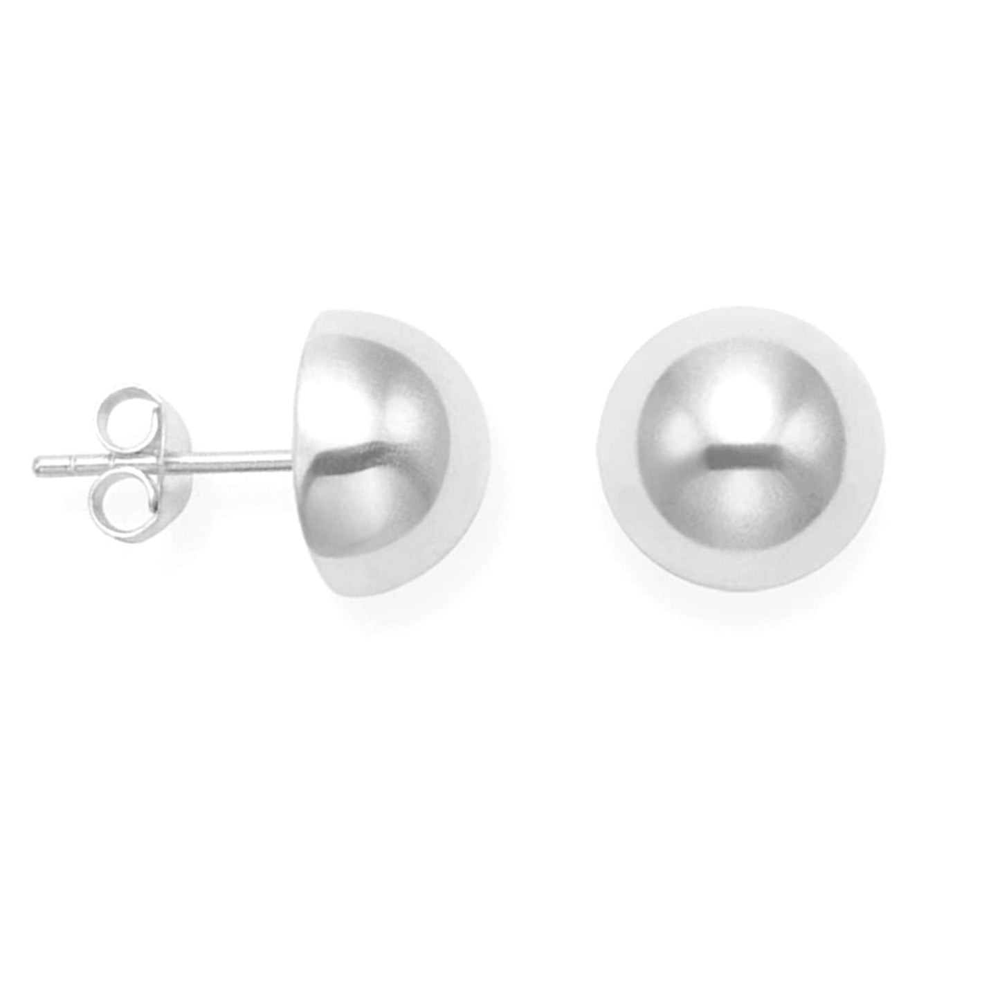 925 Sterling Silver Dome Earrings with 7.5mm Round Studs