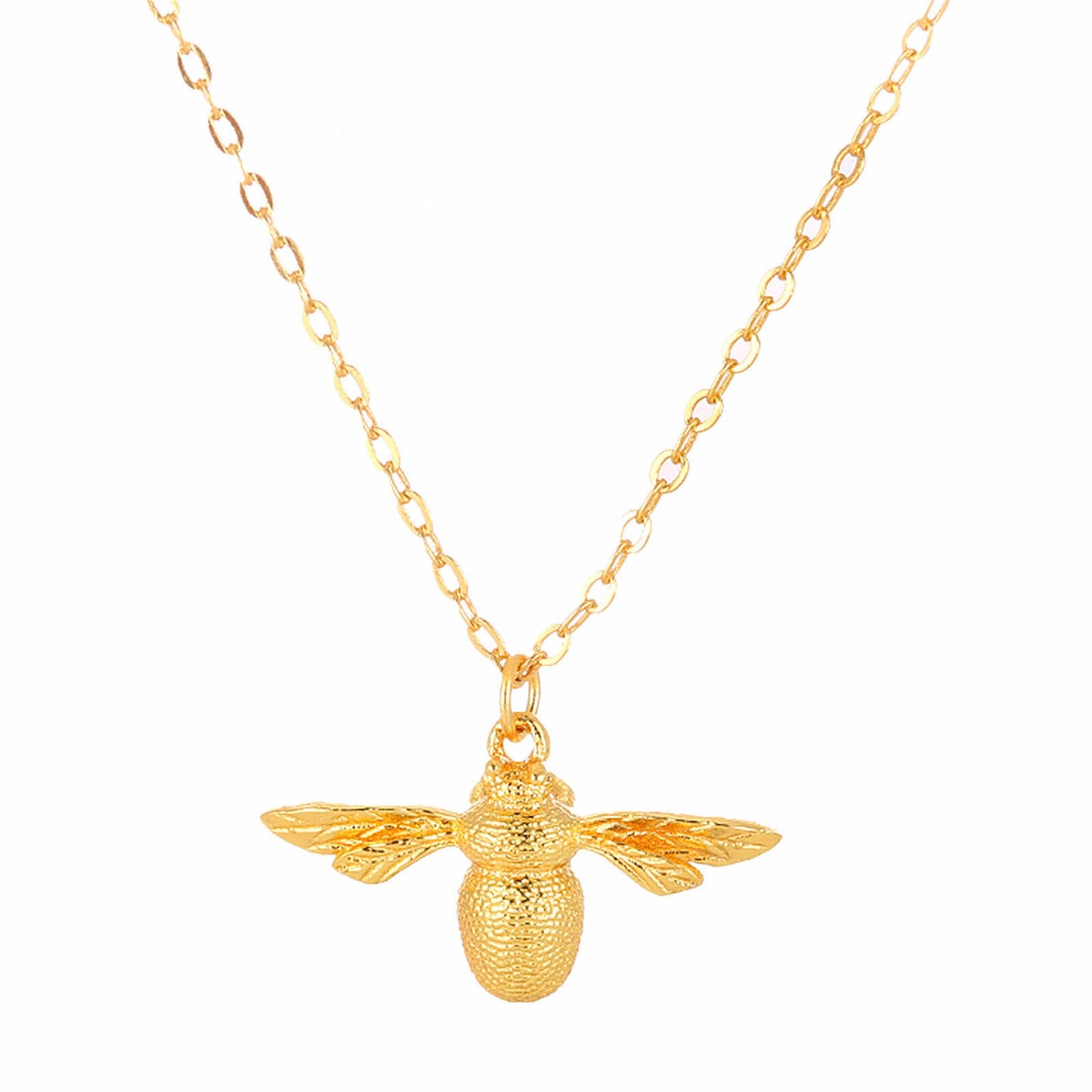 Sterling Silver Bumble Queen Bee Insect Pendant Necklace 3 Tones - sugarkittenlondon