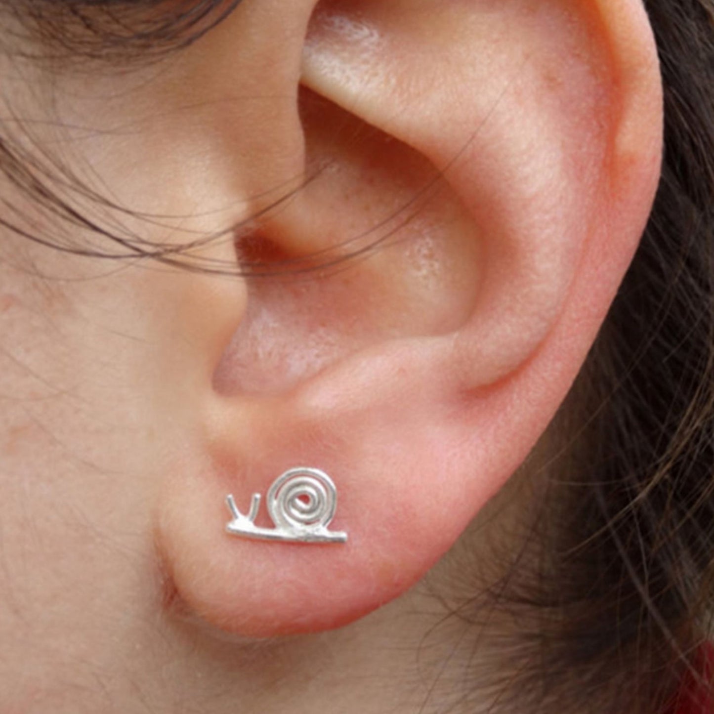 Sterling Silver Brushed Matte Fun Little Snail Stud Earrings Boxed - sugarkittenlondon
