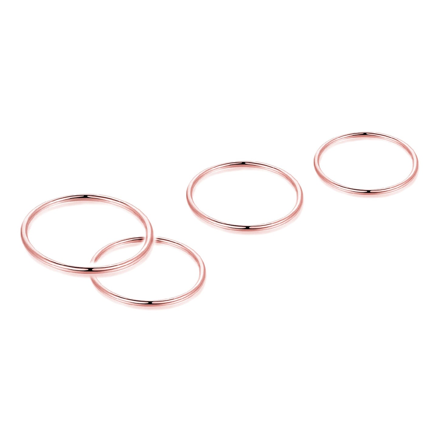1.2mm Rose Gold on Sterling Silver Skinny Round Band Stacking Ring F - R - sugarkittenlondon