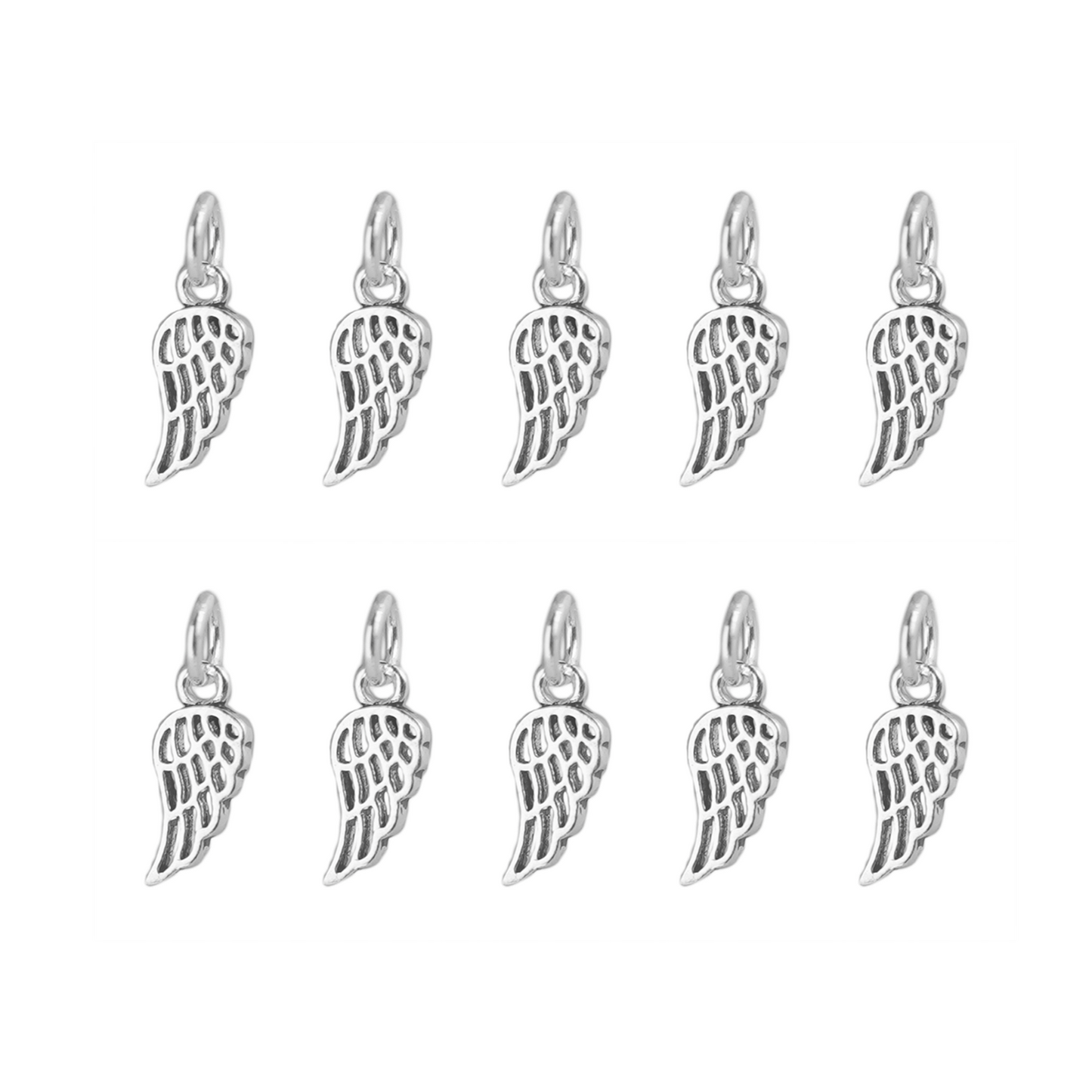 Sterling Silver Feather Angel Leaf Wing Necklace Bracelet Charm Pendant - sugarkittenlondon