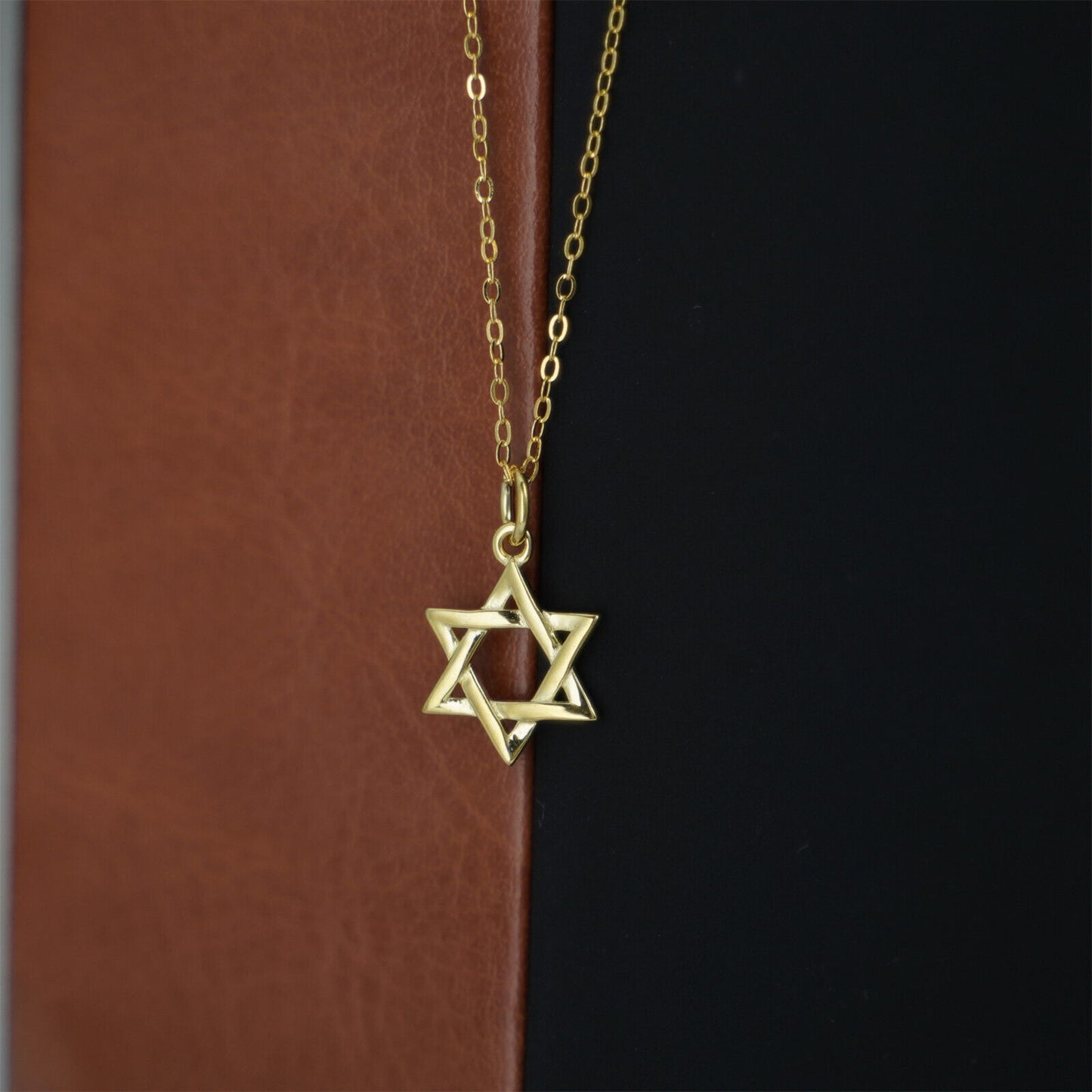 925 Sterling Silver Hollow Six-Pointed Star David Pendant 2 Tones