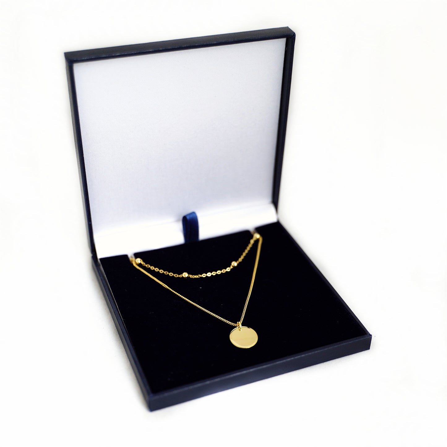 Sterling Silver Double Layer 3mm Bobble Beads 12mm Pebble Necklace 2 Tones - sugarkittenlondon
