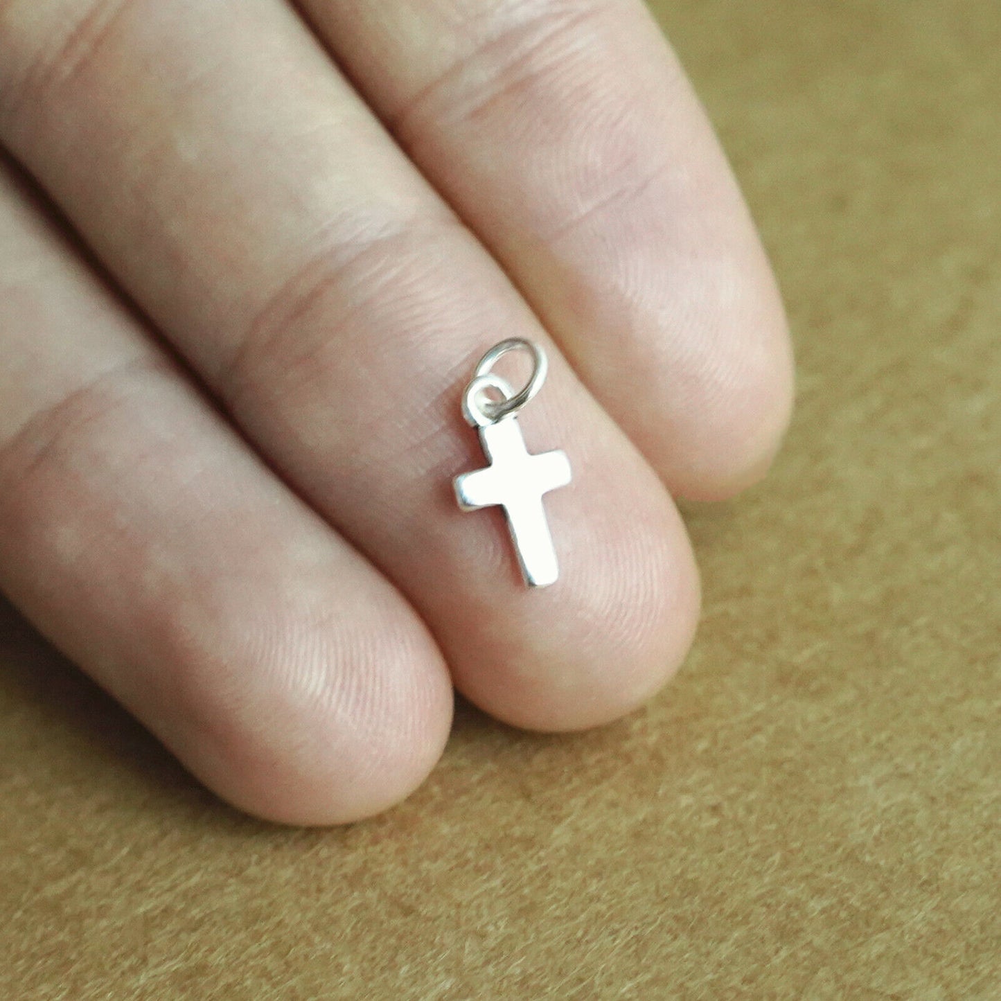 2 Sterling Silver Mini Plain Simple Cross Charms Jewellery Boxed - sugarkittenlondon
