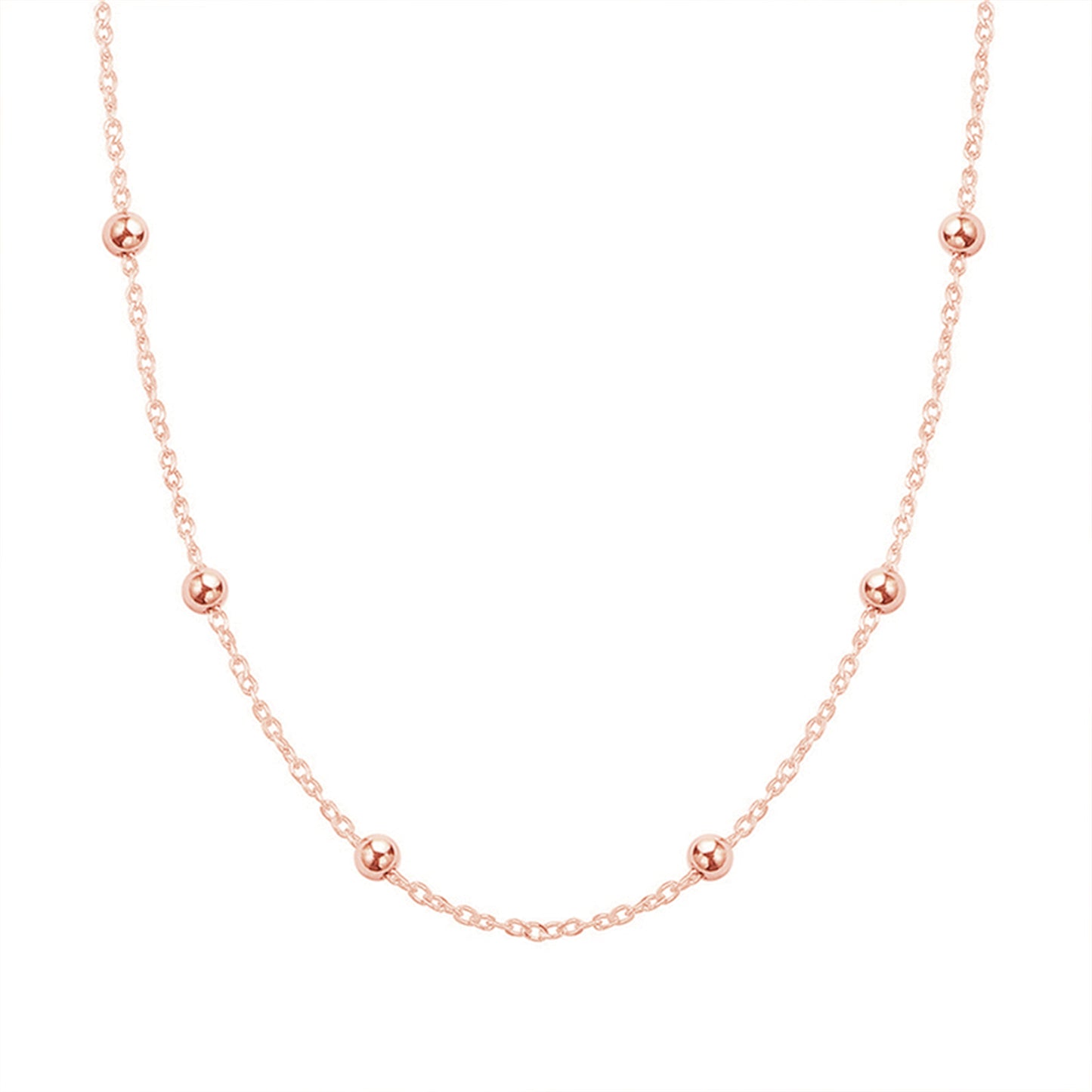 Sterling Silver 2mm Bobble Balls Bead Circle Round Choker Necklace 3 Tones - sugarkittenlondon