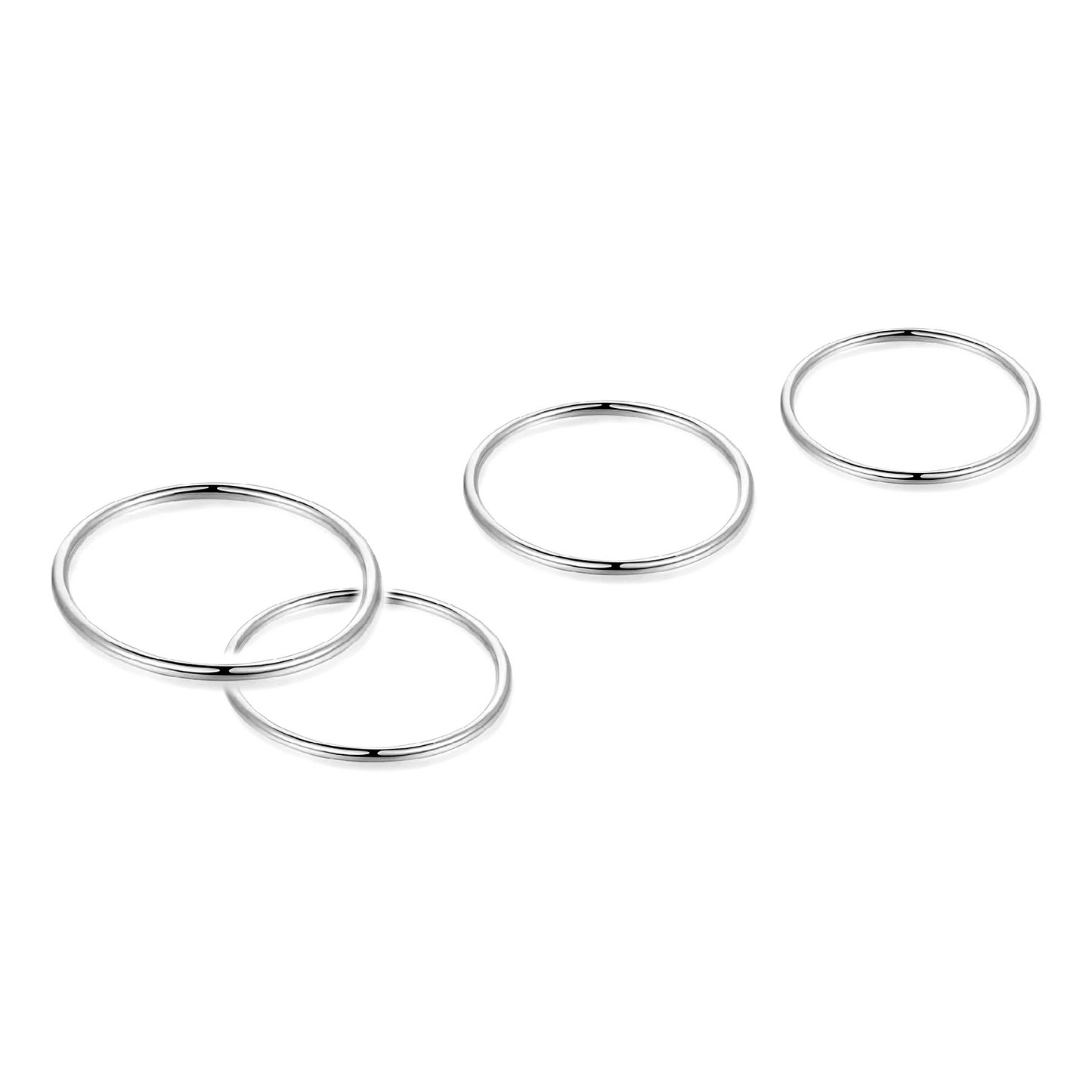 1mm Sterling Silver Skinny Round Band Stacking Above Ring E - U - sugarkittenlondon