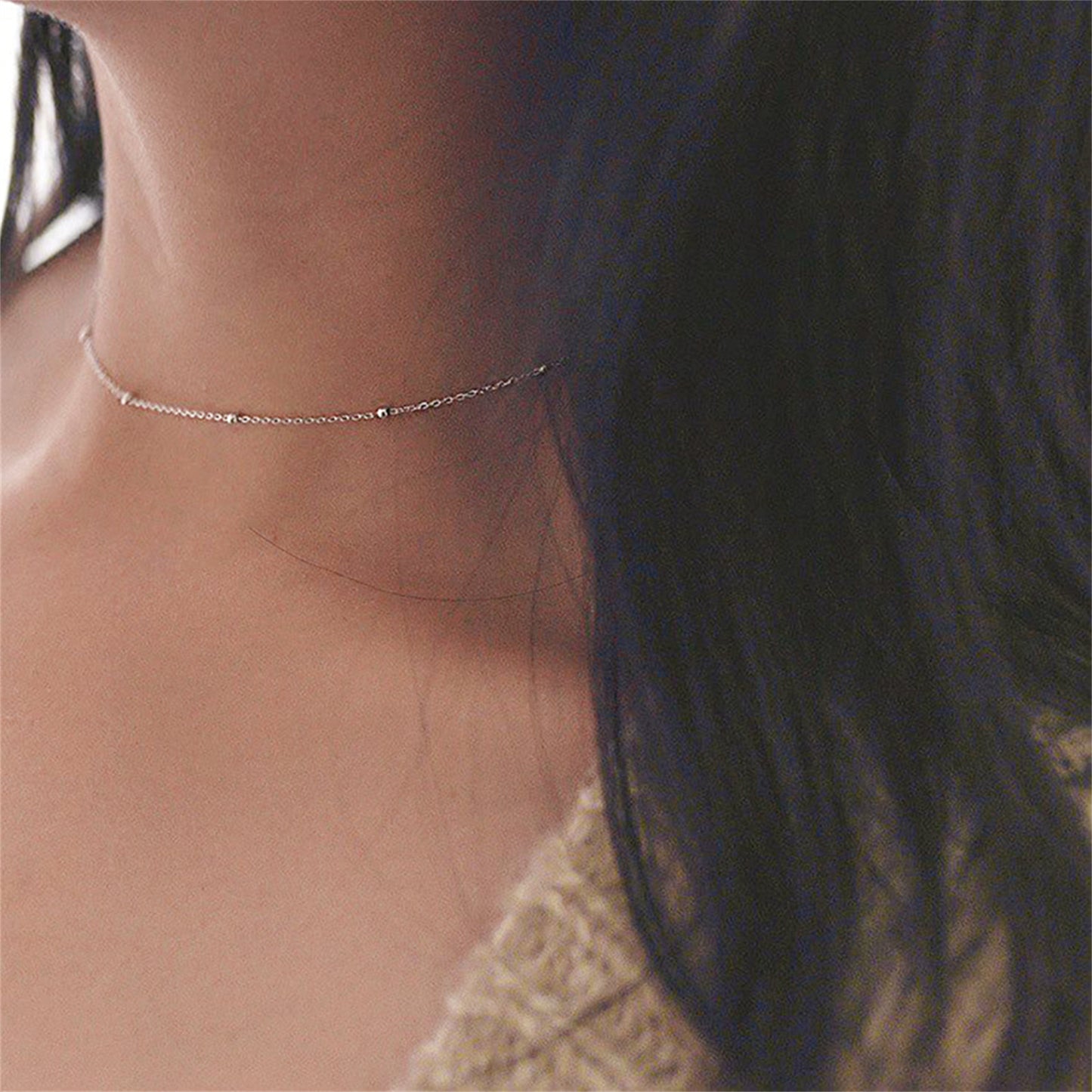 Sterling Silver 2mm Bobble Balls Bead Circle Round Choker Necklace 3 Tones - sugarkittenlondon