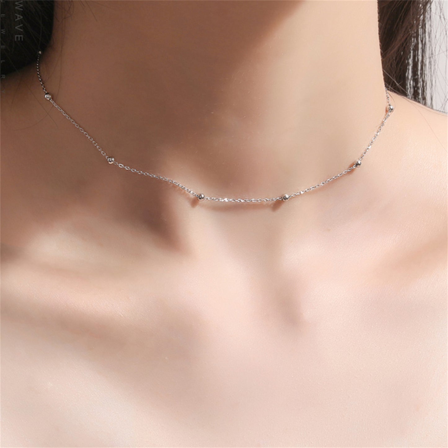 Sterling Silver 2mm Bobble Balls Bead Circle Round Choker Necklace 3 Tones - sugarkittenlondon