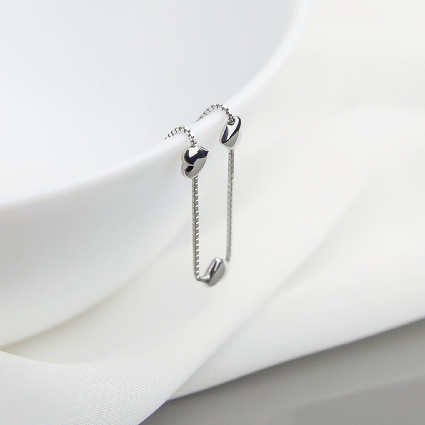 Sterling Silver Solid Adjustable Puffy Love Hearts Bracelet on Box Chain - sugarkittenlondon
