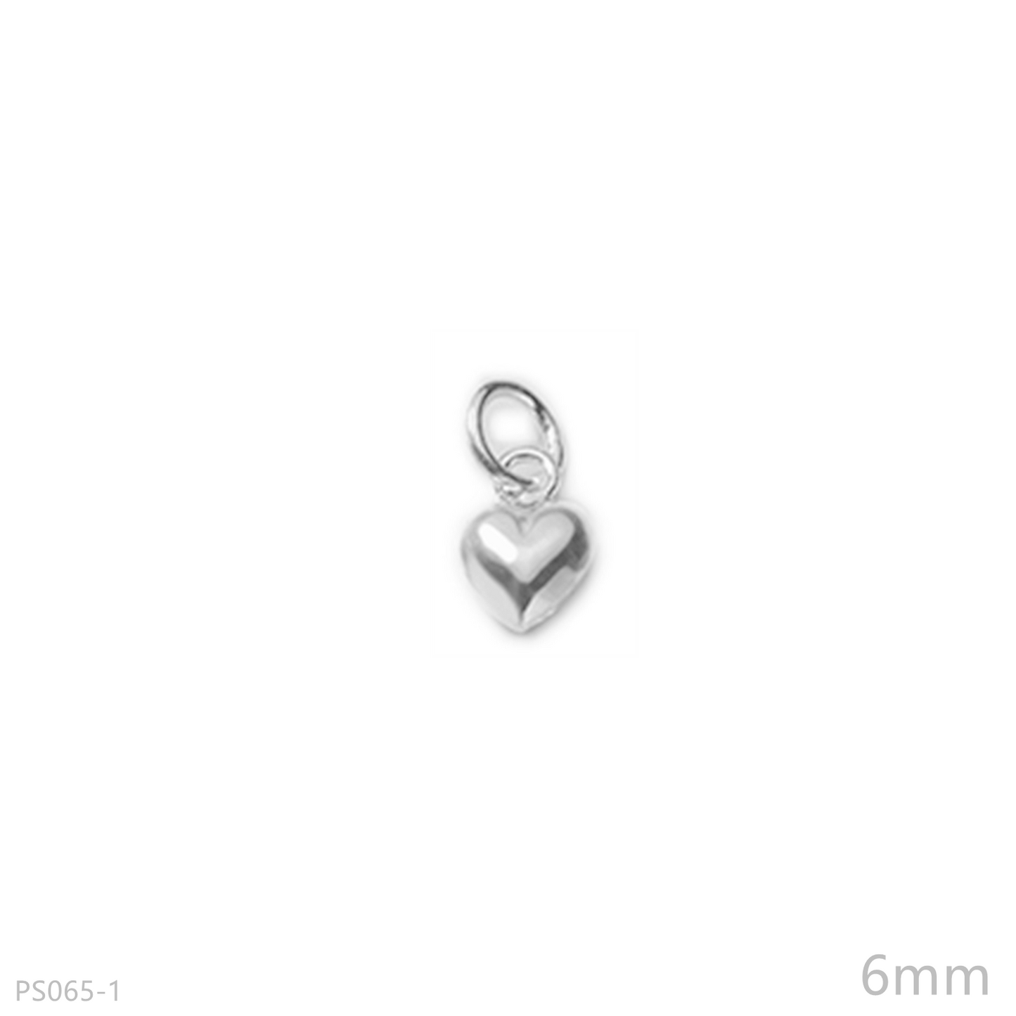 Sterling Silver 3D Puffy Shiny Plain Peach Love Heart Pendant Charm 6 9 13mm - sugarkittenlondon