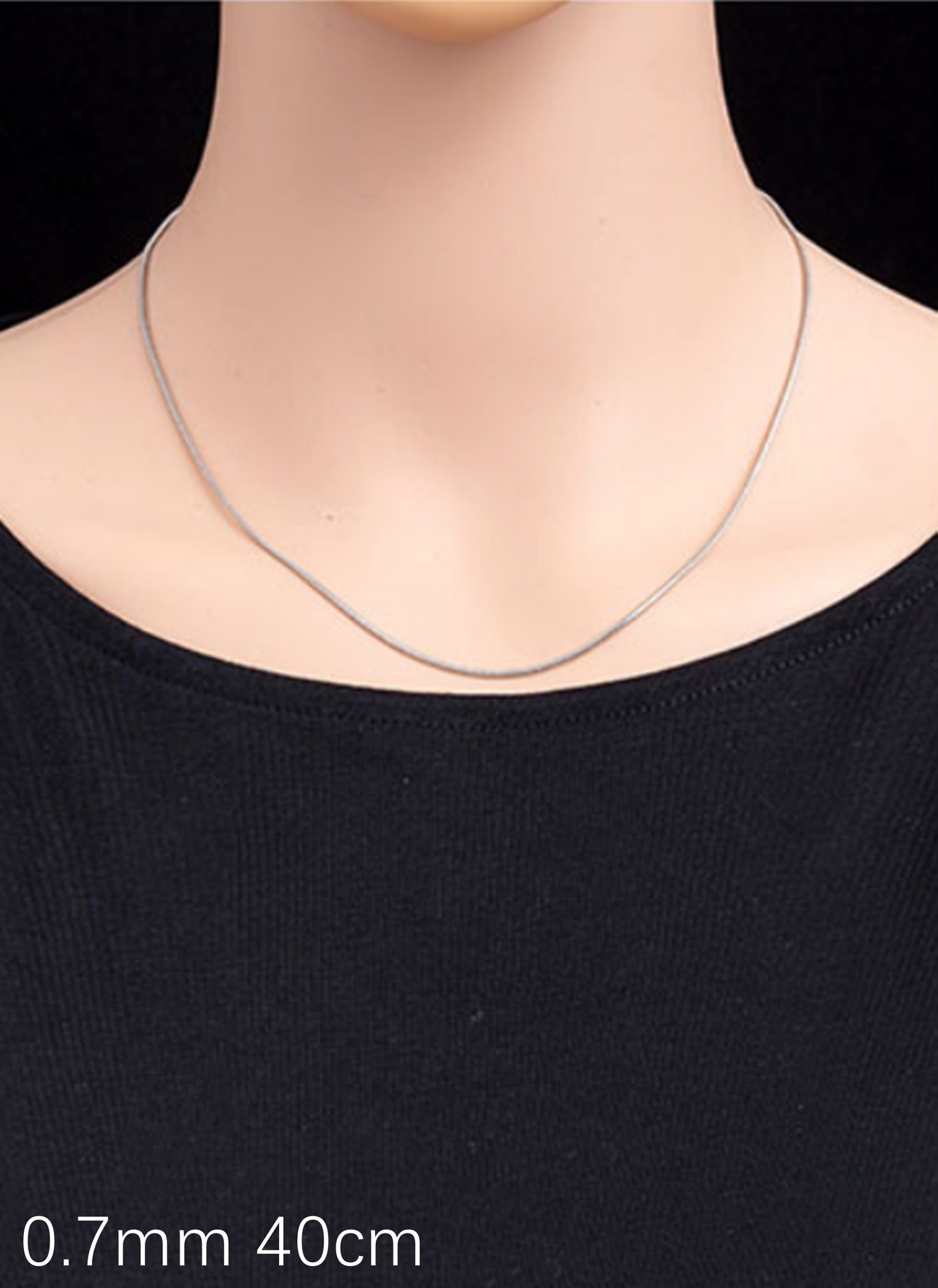 Rhodium on sterling silver chain necklace 0.7mm 1mm Snake Chain 16 - 24'' 40 - 60cm - sugarkittenlondon