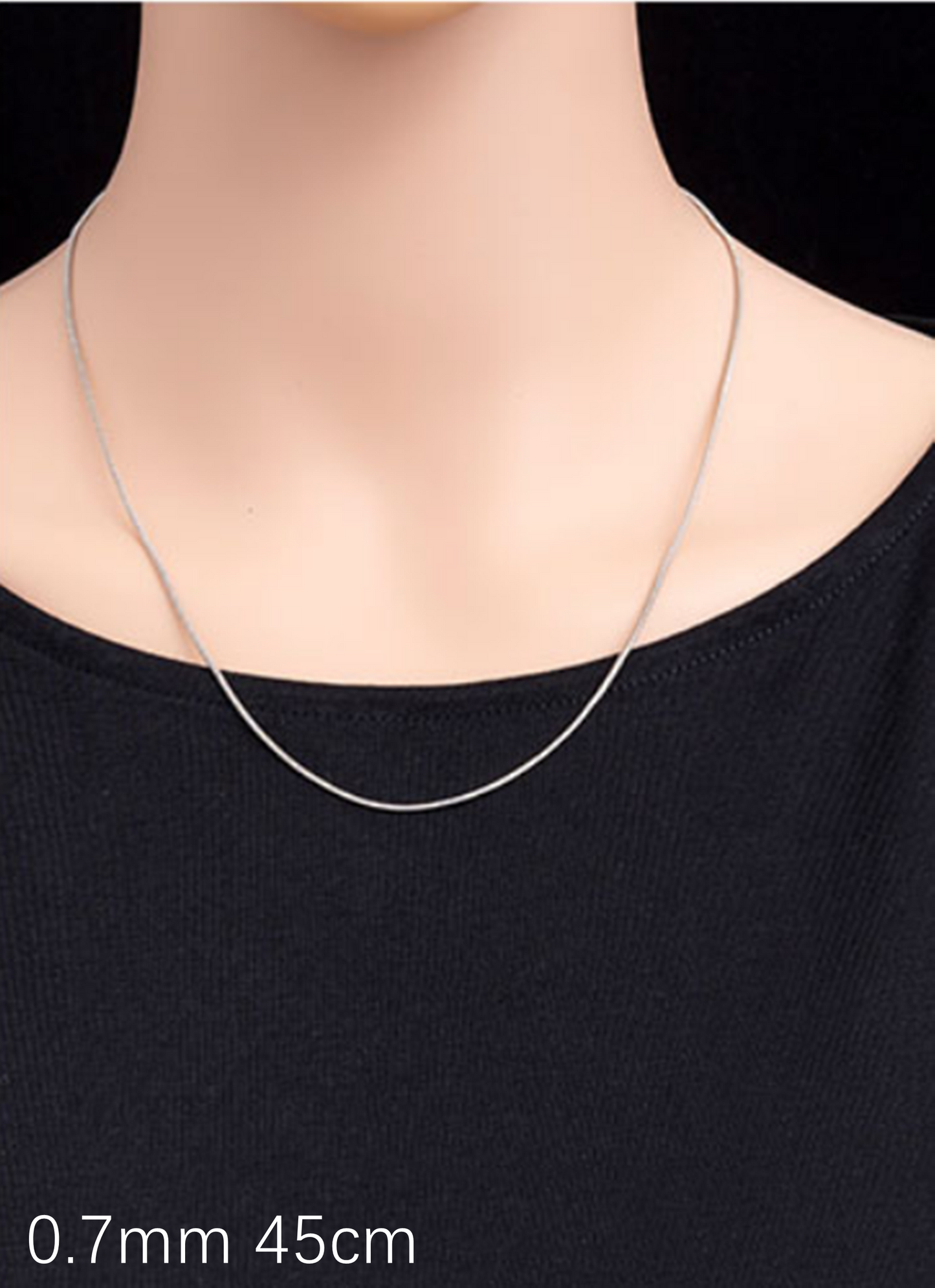 Rhodium on sterling silver chain necklace 0.7mm 1mm Snake Chain 16 - 24'' 40 - 60cm - sugarkittenlondon