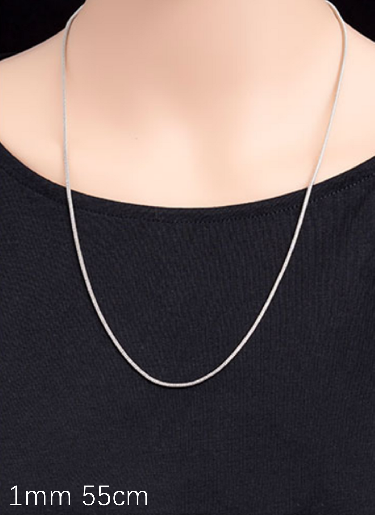 Rhodium on sterling silver chain necklace 0.7mm 1mm Snake Chain 16 - 24'' 40 - 60cm - sugarkittenlondon