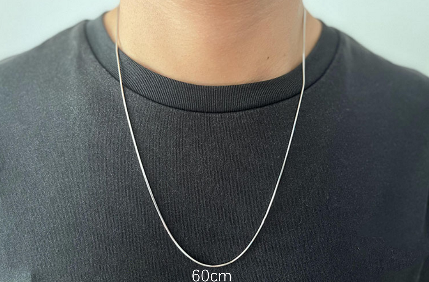 Rhodium on sterling silver chain necklace 0.7mm 1mm Snake Chain 16 - 24'' 40 - 60cm - sugarkittenlondon