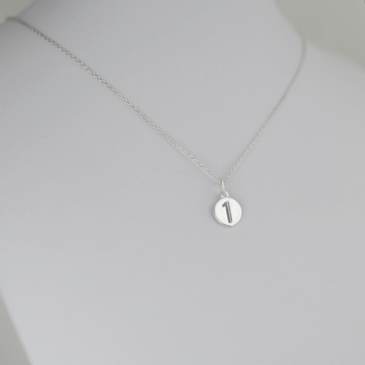 Sterling Silver 12 x 6mm 0-9 Number Disc Circle Charm Age Birthday Gift Pendant - sugarkittenlondon