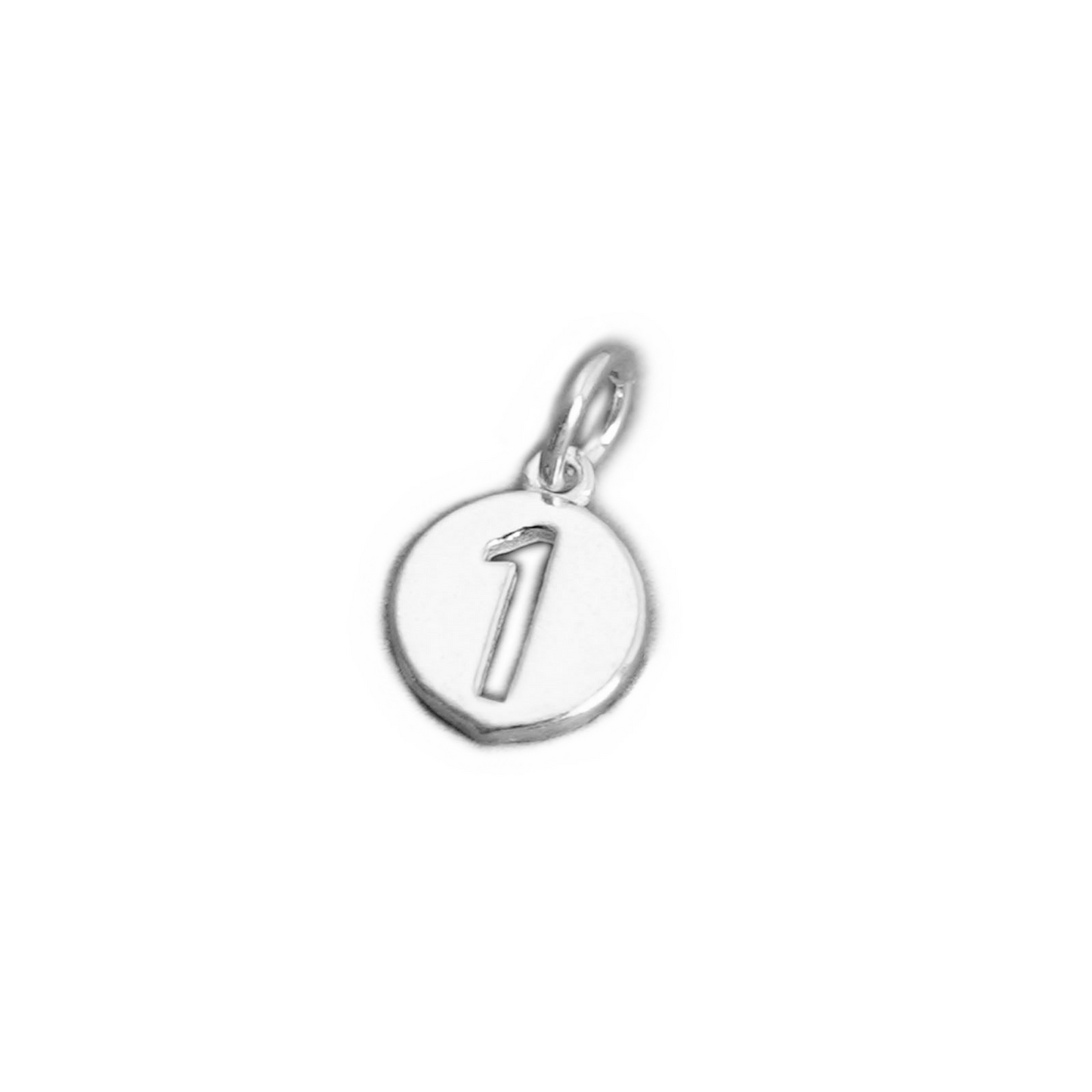Sterling Silver 12 x 6mm 0-9 Number Disc Circle Charm Age Birthday Gift Pendant - sugarkittenlondon