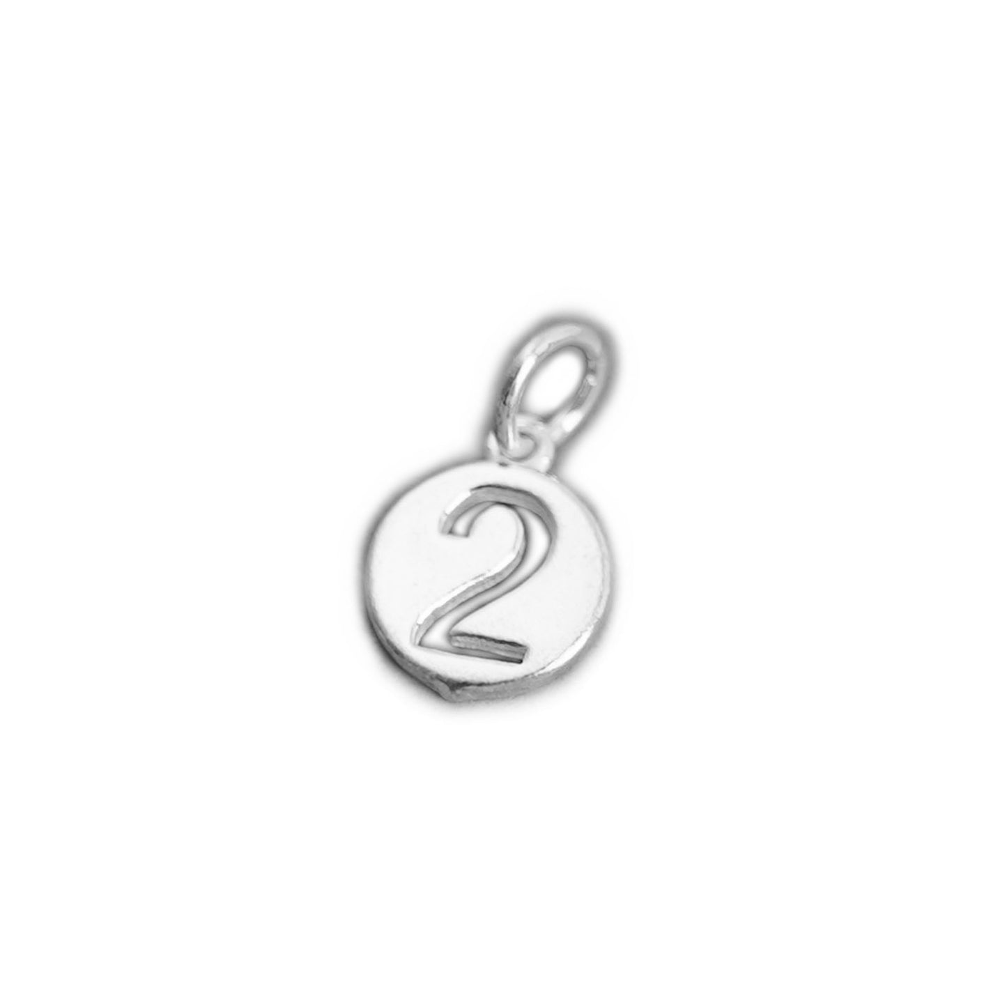 Sterling Silver 12 x 6mm 0-9 Number Disc Circle Charm Age Birthday Gift Pendant - sugarkittenlondon