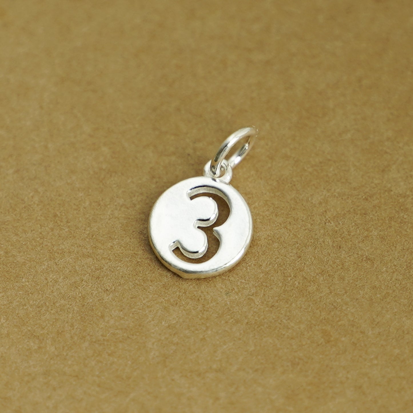Sterling Silver 12 x 6mm 0-9 Number Disc Circle Charm Age Birthday Gift Pendant - sugarkittenlondon