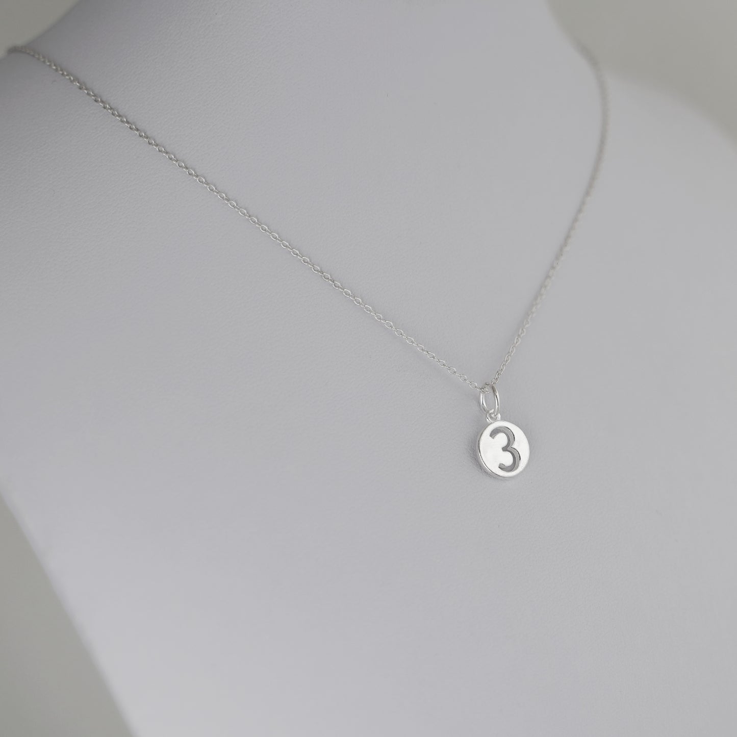 Sterling Silver 12 x 6mm 0-9 Number Disc Circle Charm Age Birthday Gift Pendant - sugarkittenlondon