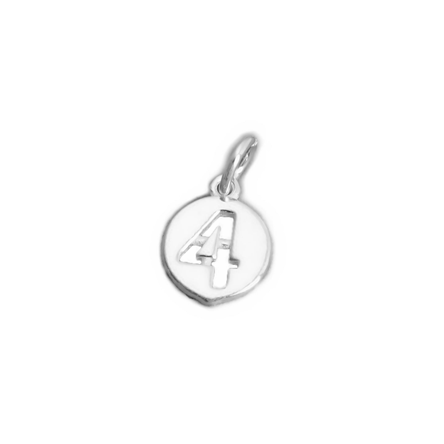 Sterling Silver 12 x 6mm 0-9 Number Disc Circle Charm Age Birthday Gift Pendant - sugarkittenlondon