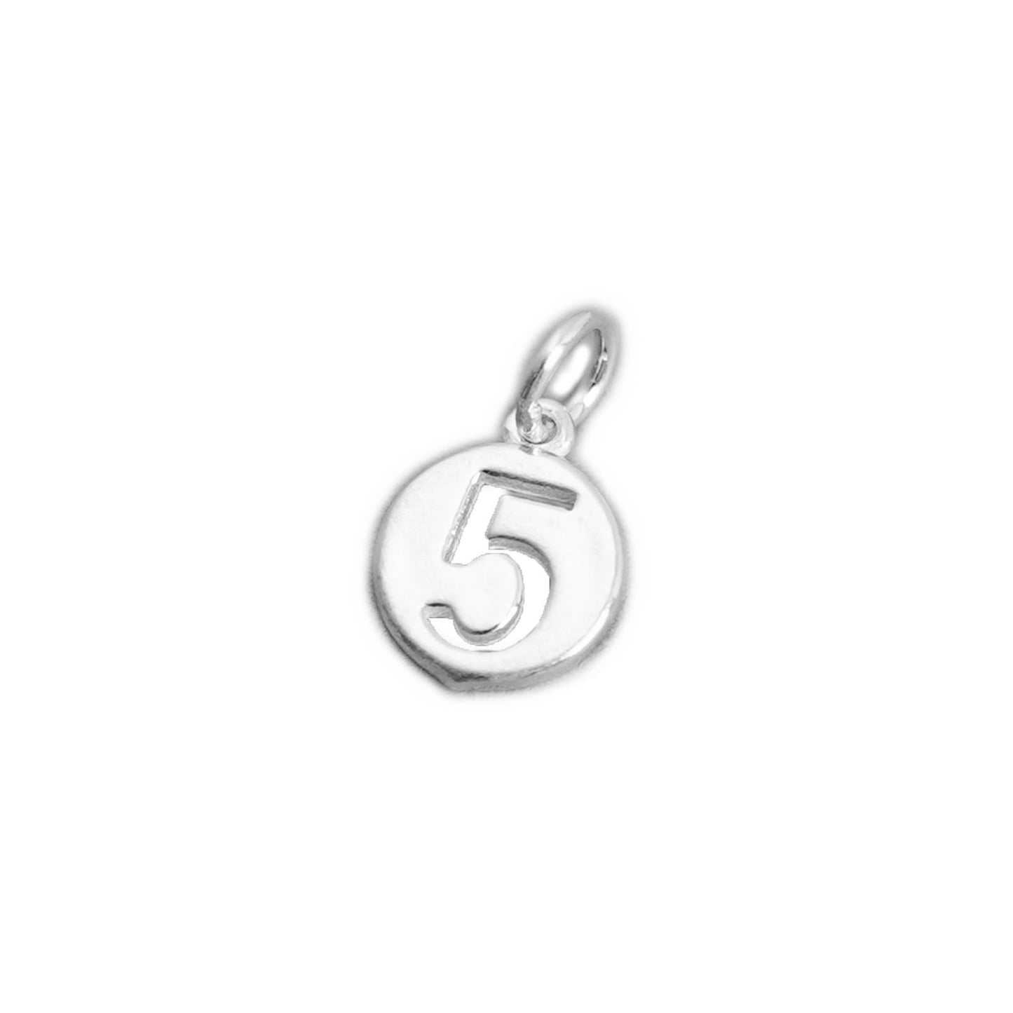 Sterling Silver 12 x 6mm 0-9 Number Disc Circle Charm Age Birthday Gift Pendant - sugarkittenlondon