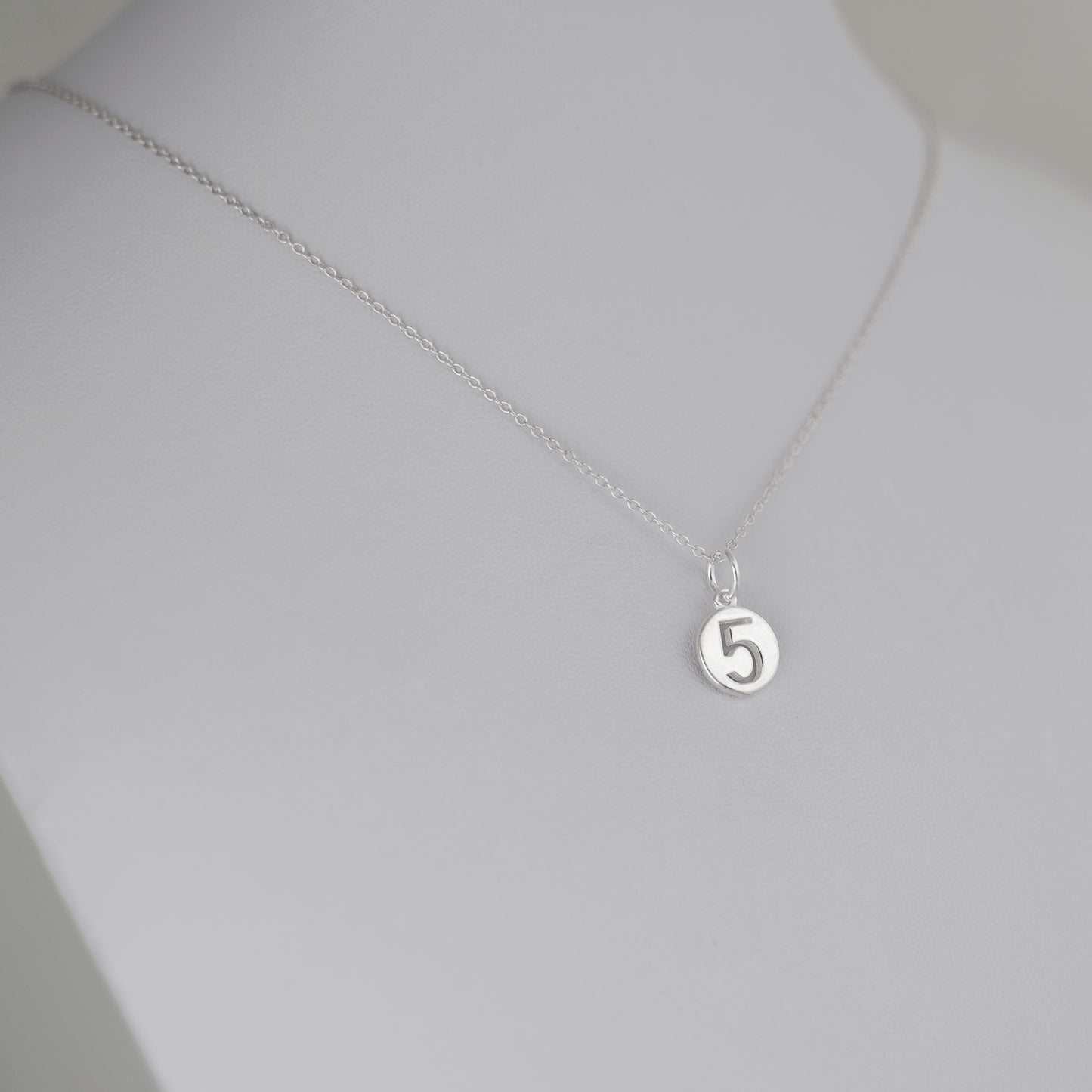 Sterling Silver 12 x 6mm 0-9 Number Disc Circle Charm Age Birthday Gift Pendant - sugarkittenlondon