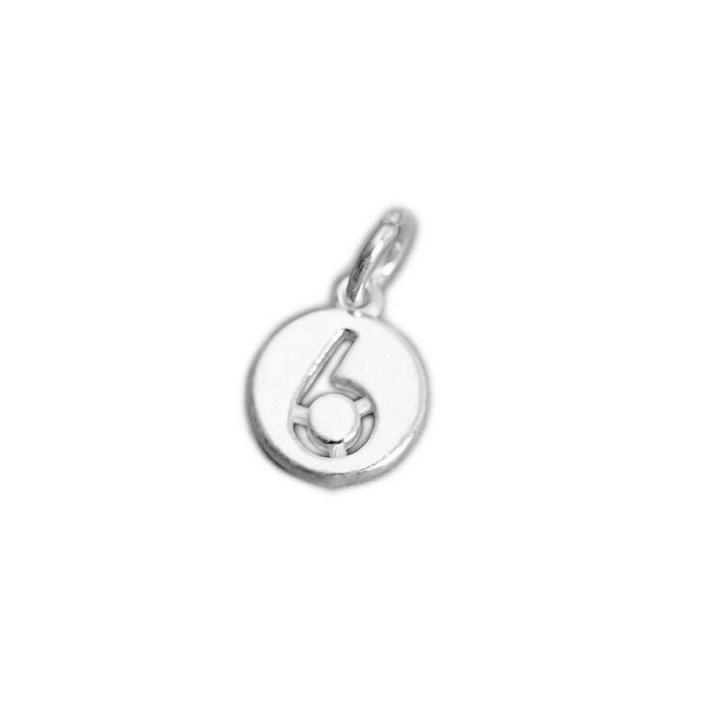 Sterling Silver 12 x 6mm 0-9 Number Disc Circle Charm Age Birthday Gift Pendant - sugarkittenlondon