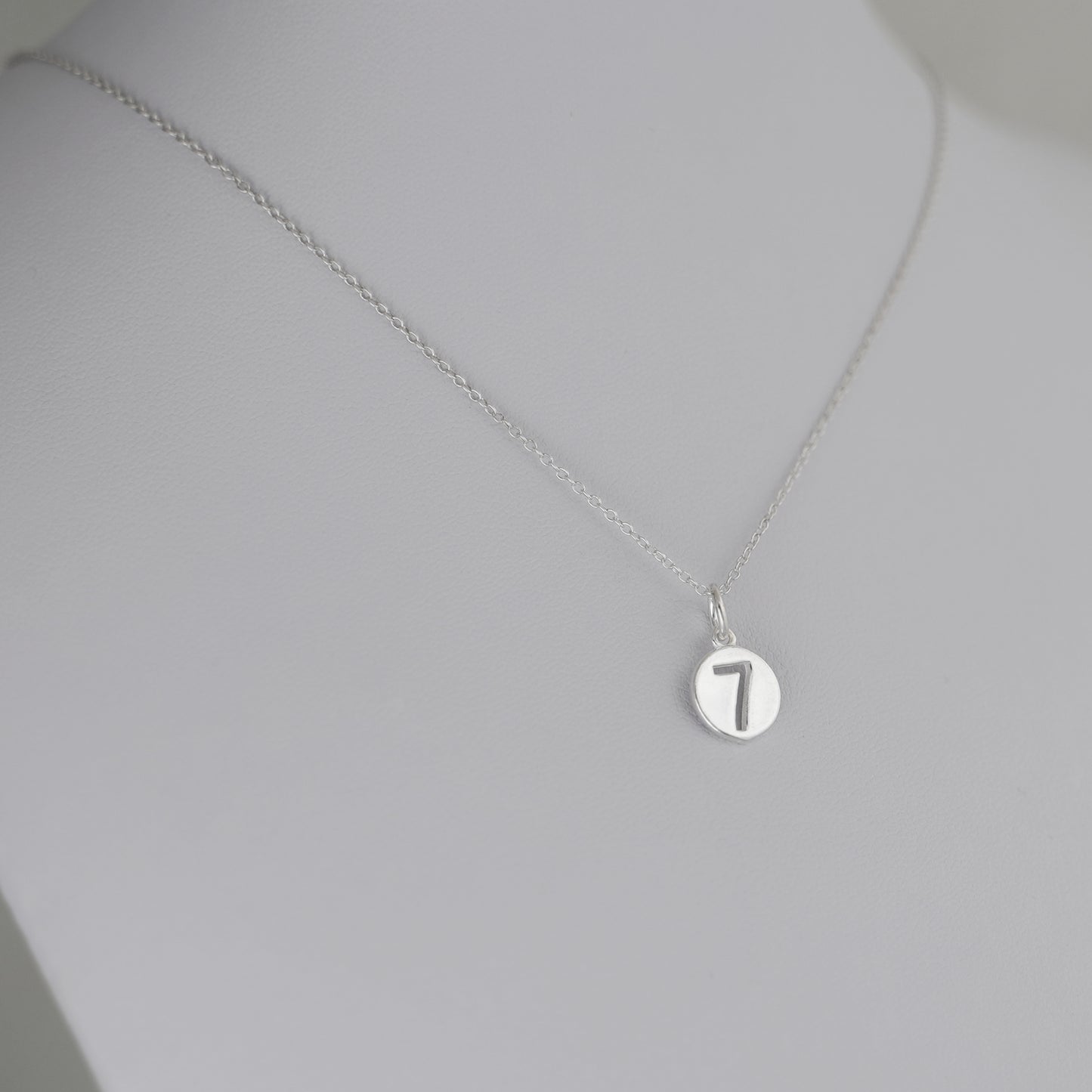 Sterling Silver 12 x 6mm 0-9 Number Disc Circle Charm Age Birthday Gift Pendant - sugarkittenlondon