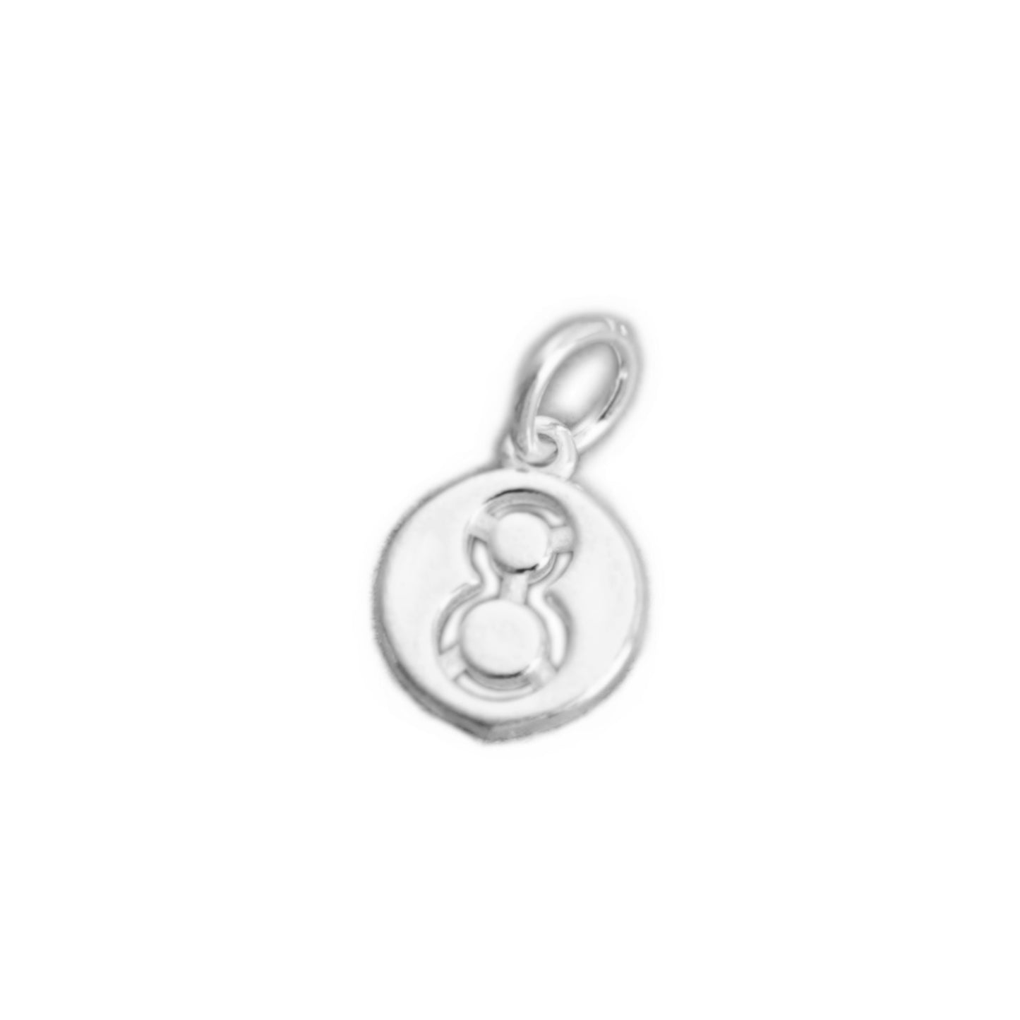 Sterling Silver 12 x 6mm 0-9 Number Disc Circle Charm Age Birthday Gift Pendant - sugarkittenlondon