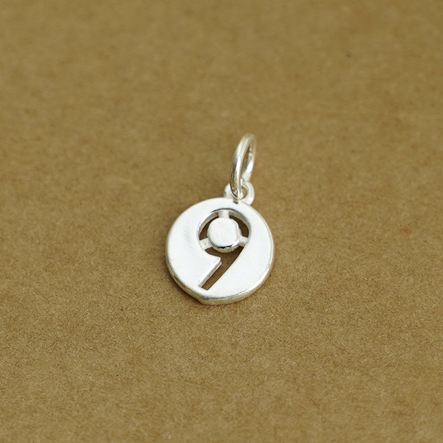 Sterling Silver 12 x 6mm 0-9 Number Disc Circle Charm Age Birthday Gift Pendant - sugarkittenlondon