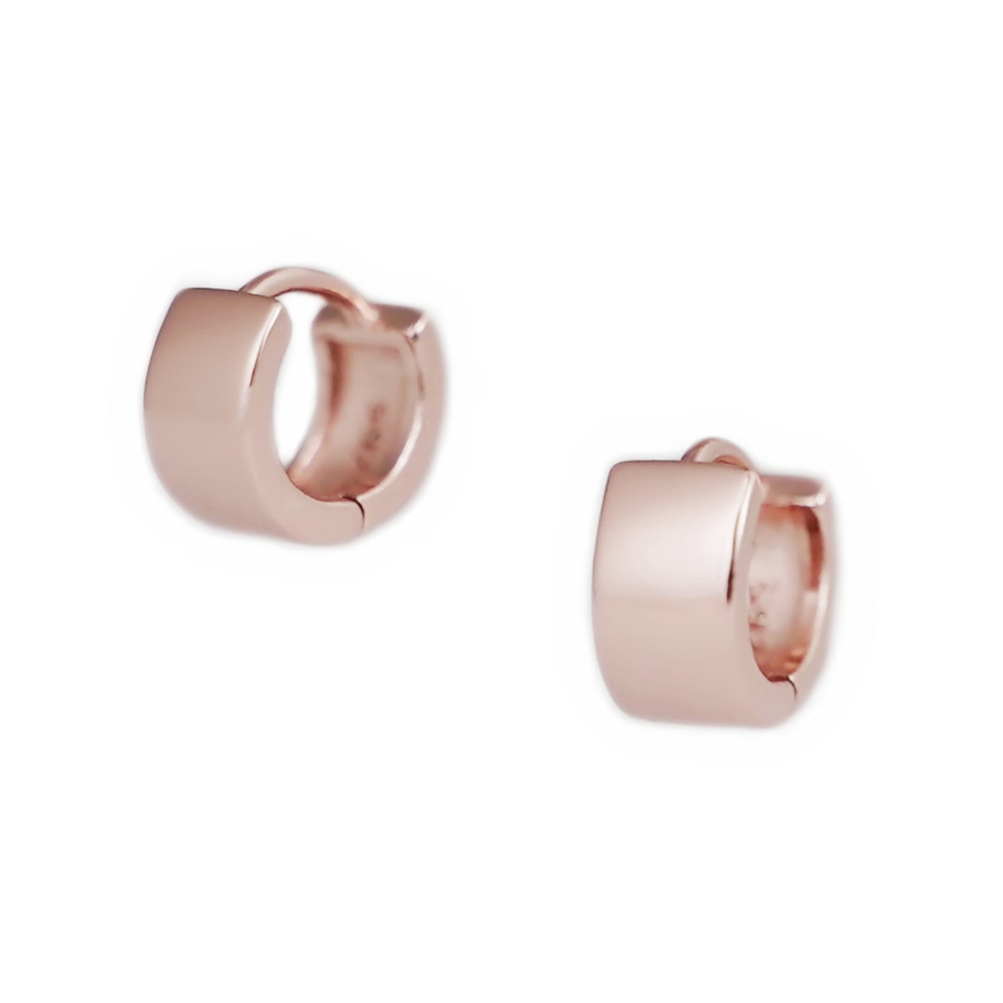 Sterling Silver Plain Small 6.5mm Hoop Huggie Earrings 4.5mm Band Unisex - sugarkittenlondon