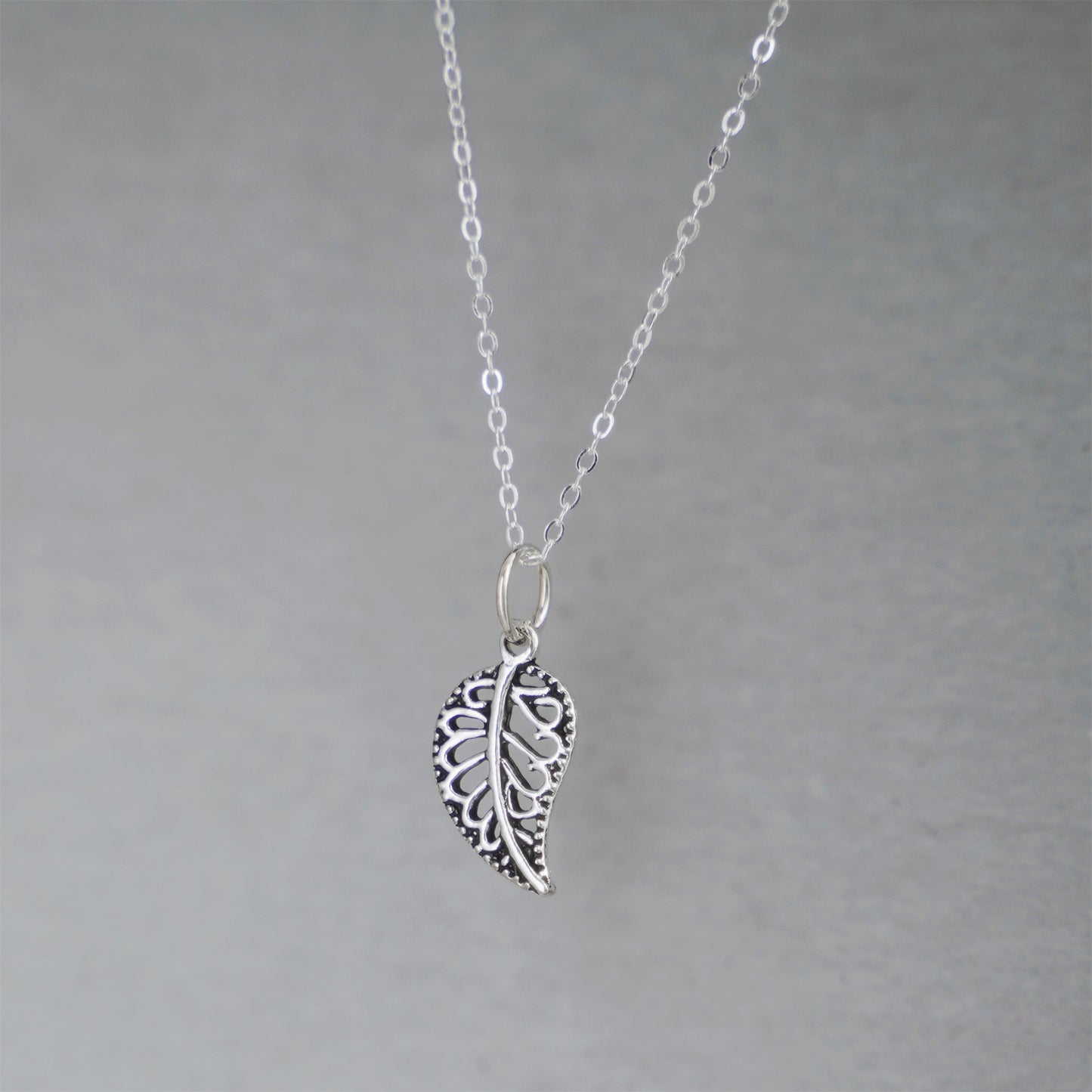 Sterling Silver Filigree Tree Leaf Pendant Charm for Necklace Bracelet - sugarkittenlondon