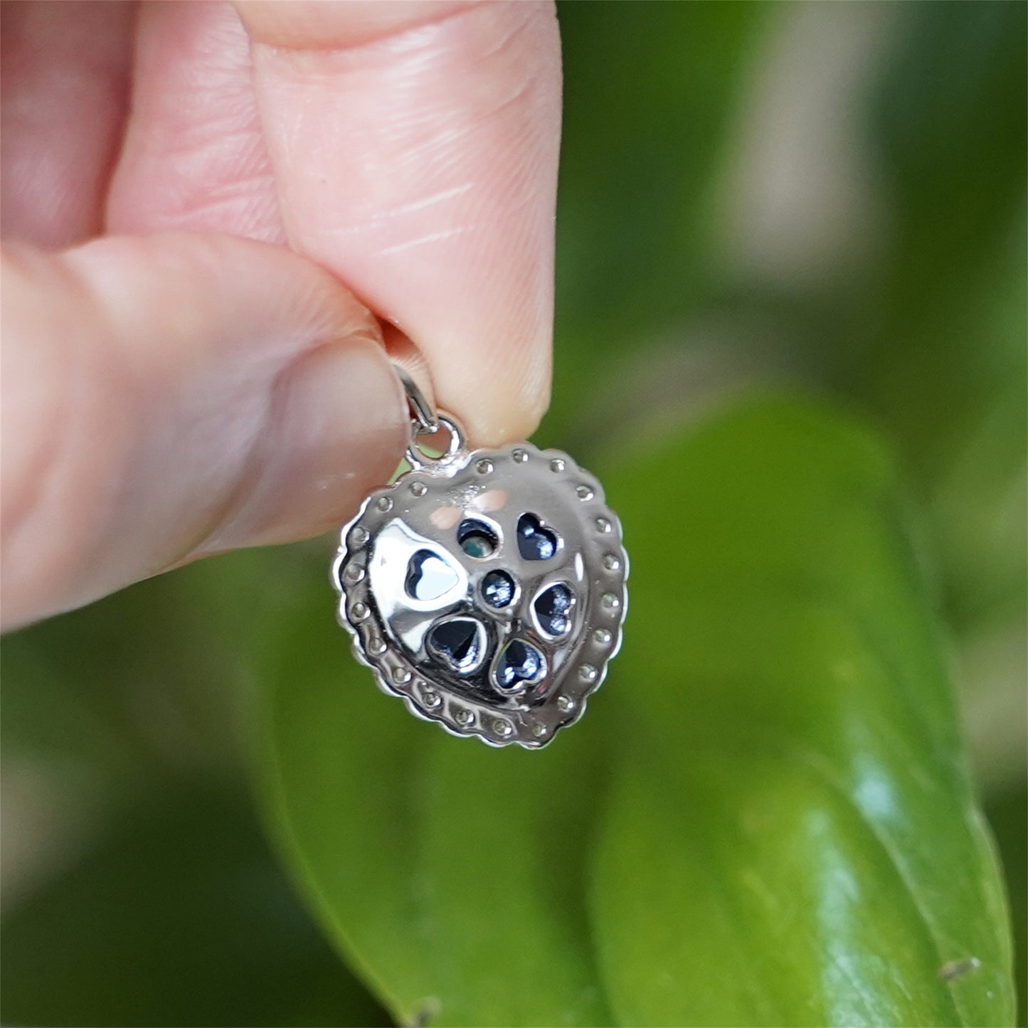 Sterling Silver Light Blue CZ Bezel Solitaire Heart Pendant Necklace Gift Boxed - sugarkittenlondon