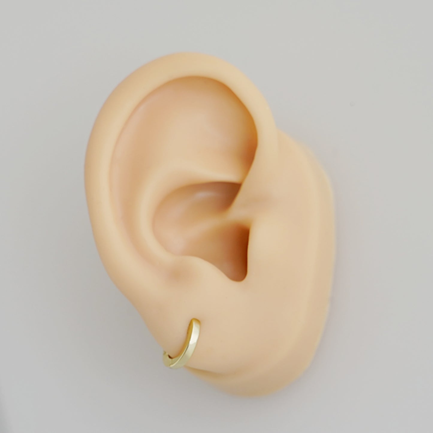 Sterling Silver Small Plain Latch Back U Hoop Huggie Hinged Earrings 3 Tones - sugarkittenlondon