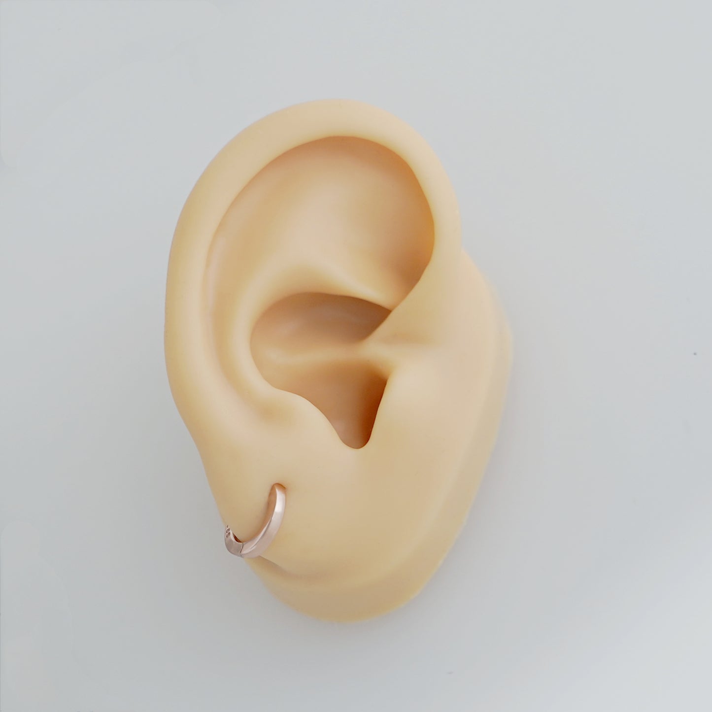 Sterling Silver Small Plain Latch Back U Hoop Huggie Hinged Earrings 3 Tones - sugarkittenlondon