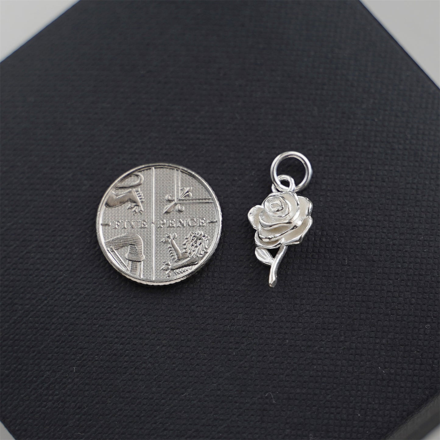 Sterling Silver 3D Rose M Heart M Love Mum Necklace Bracelet Pendant - sugarkittenlondon