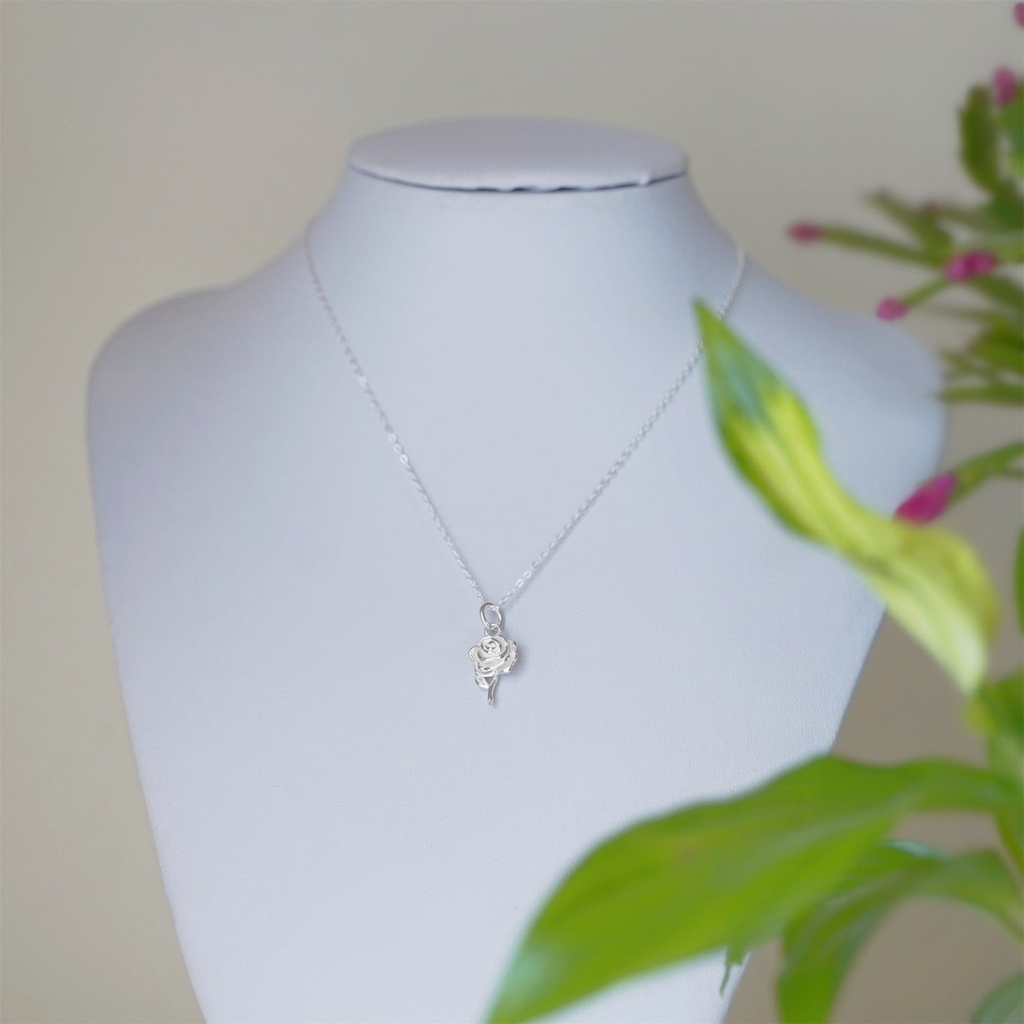 Sterling Silver 3D Rose M Heart M Love Mum Necklace Bracelet Pendant - sugarkittenlondon