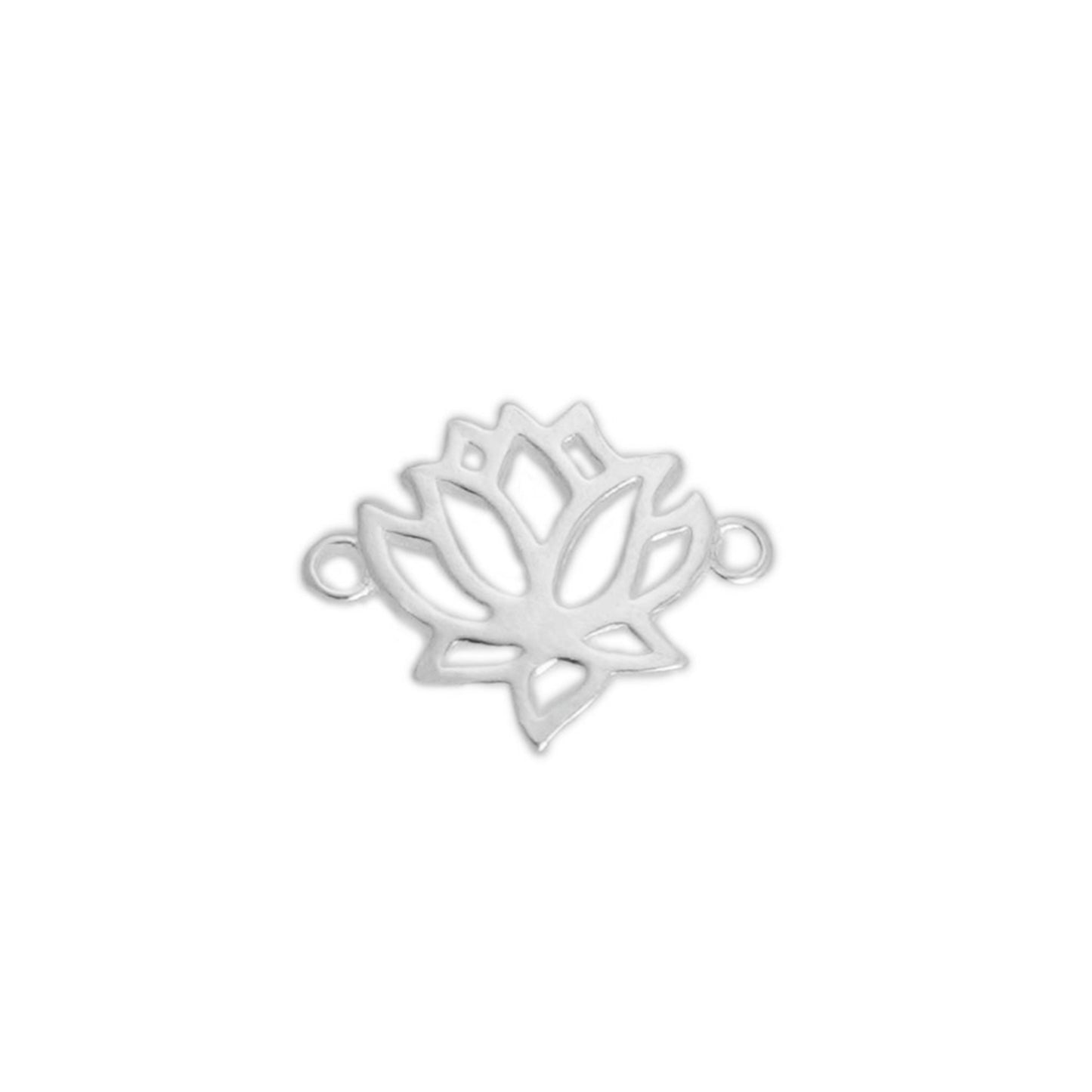 Sterling Silver Lotus Flower Yoga Zen Namaste Jewellery Connector Pendant Charm - sugarkittenlondon